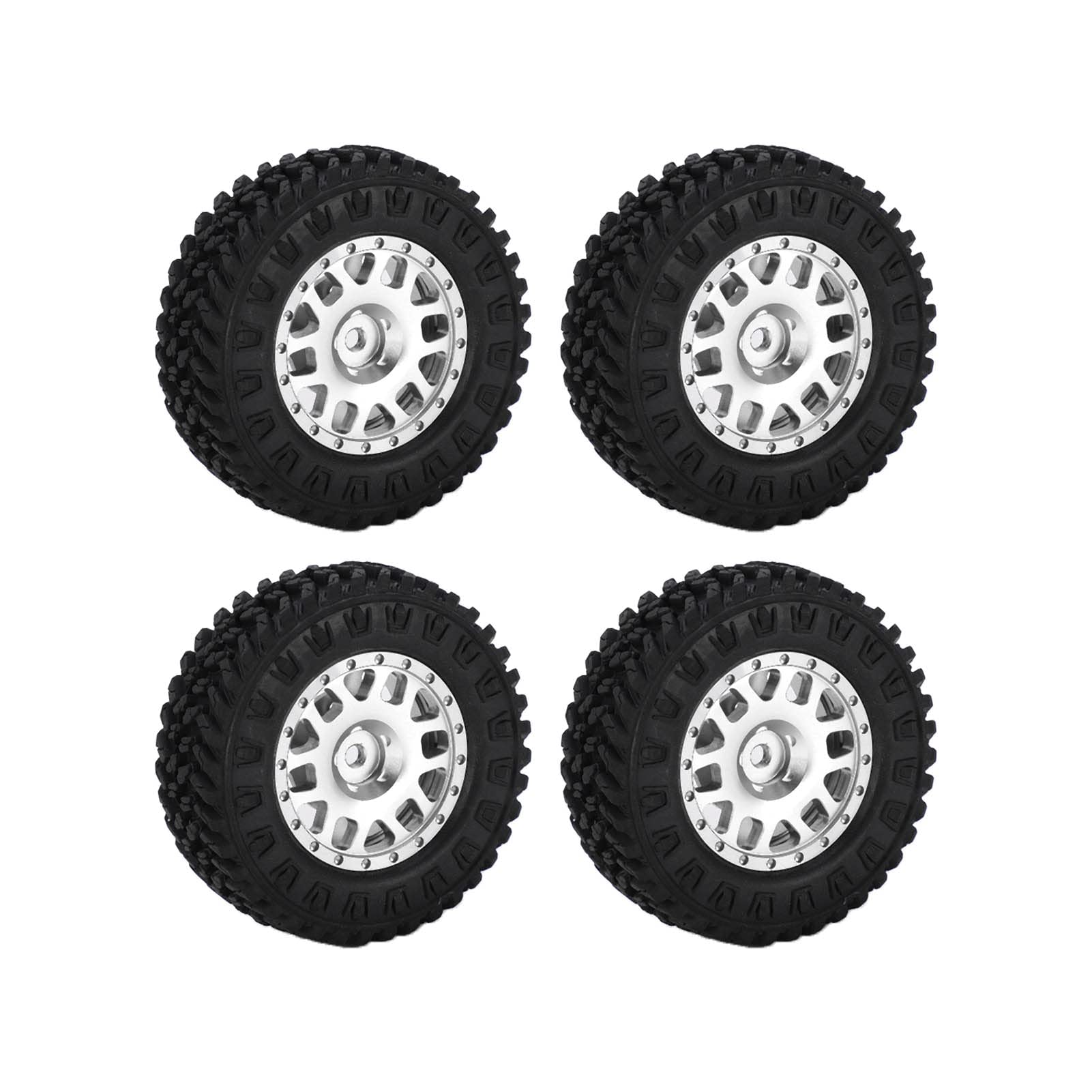 plplaaoo Roues et pneus RC 1/10. 4 pièces en Caoutchouc PC Noir Durable, pneus de Roue de 2.2 Pouces, Remplacement pour SCX10 TRX4 TRX6 1/10 RC