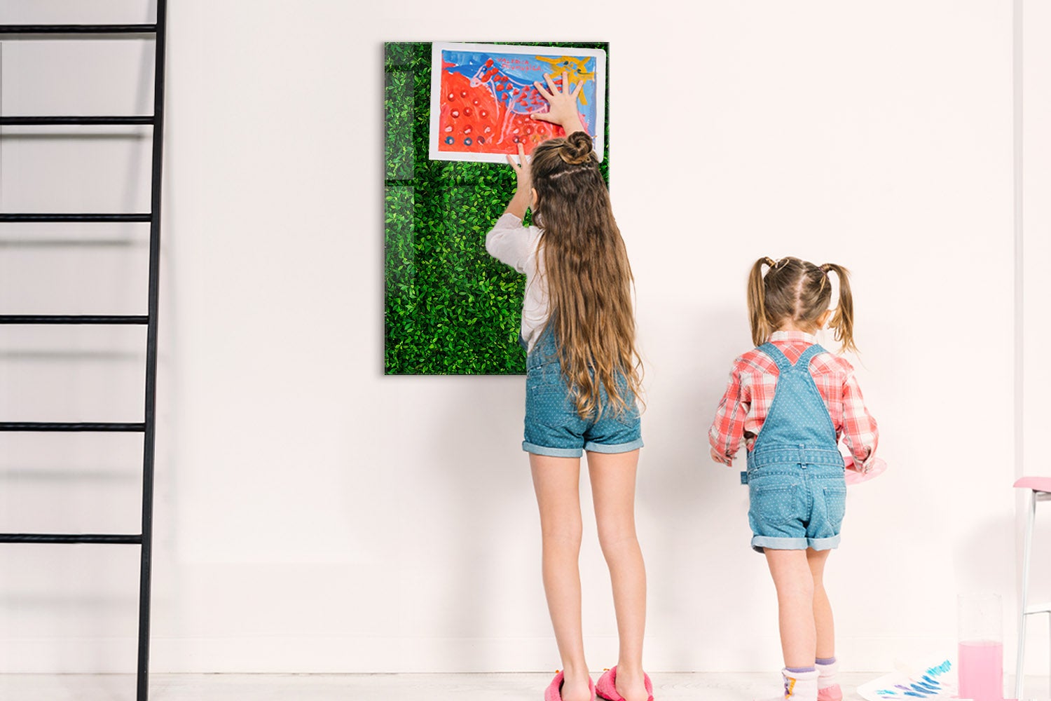 Tableau magnétique mural, Tulup - 60x90 cm - Clôture feuillage, 5 aimants, une éponge, un marqueur blanc - 3