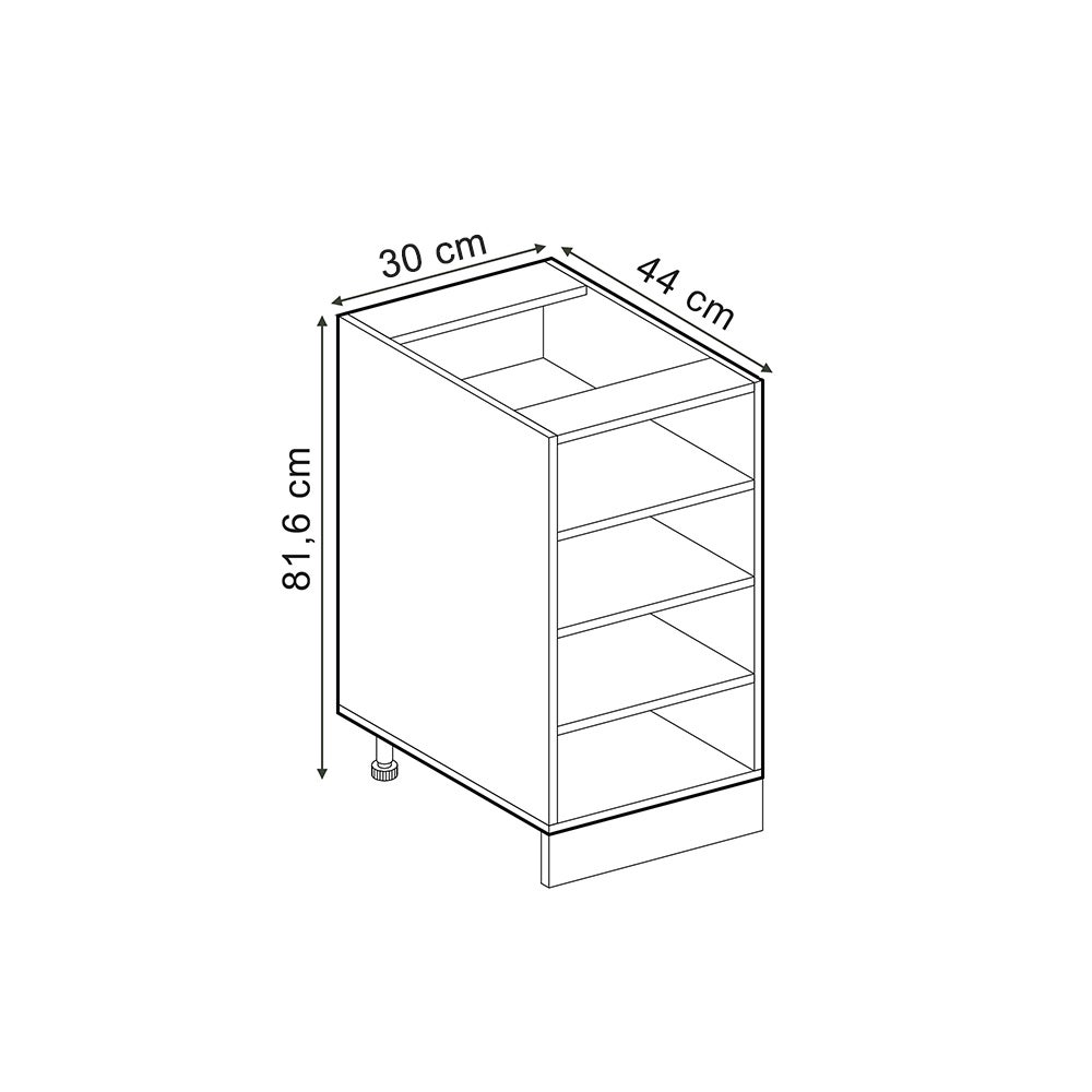 Vicco Etagère de cuisine R-Line, Chêne de force doré, 30cm sans PT - 2