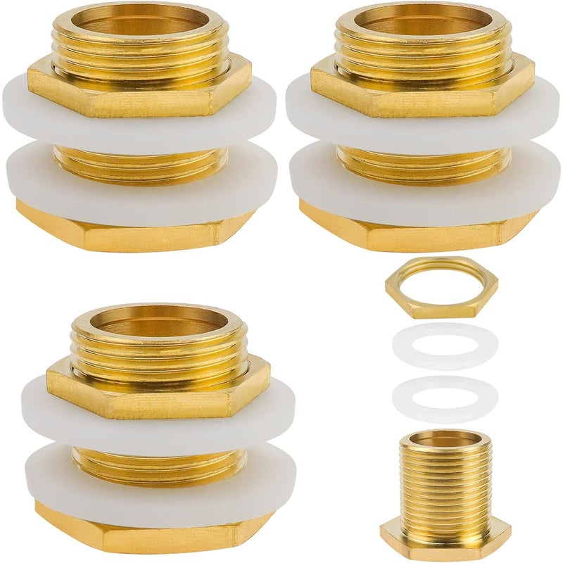 Złącze mosiężne do zbiornika na deszczówkę – 3 sztuki, złącze G3/4" do zbiorników na wodę i kranów