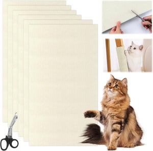 3 Tappetini Tiragraffi Per Gatti 50x25 Cm – Orizzontale, Antiscivolo, Con Adesivo E Palla Gioco