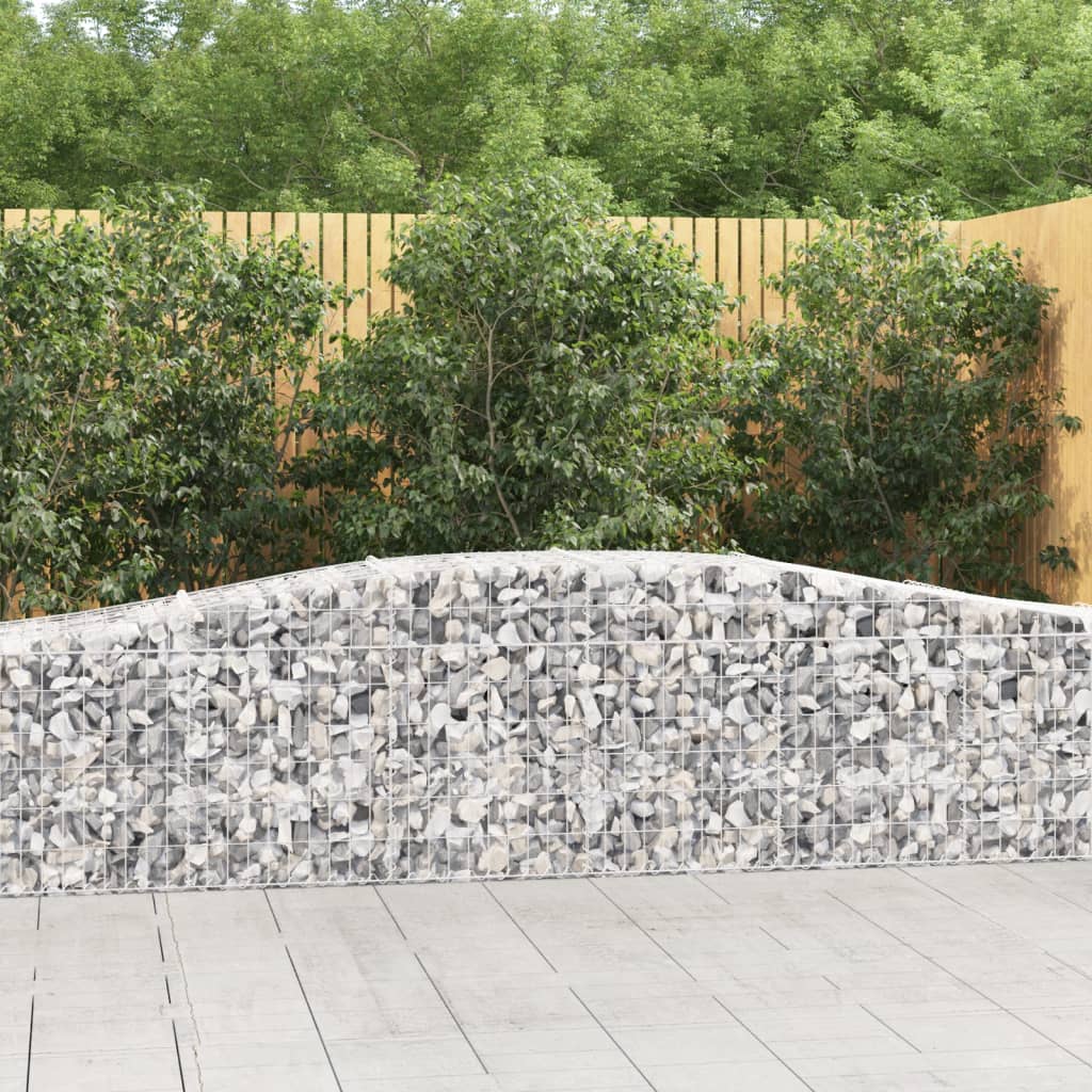 Kosze gabionowe, 2 szt, 400x50x60/80 cm, galwanizowane żelazo vidaXL