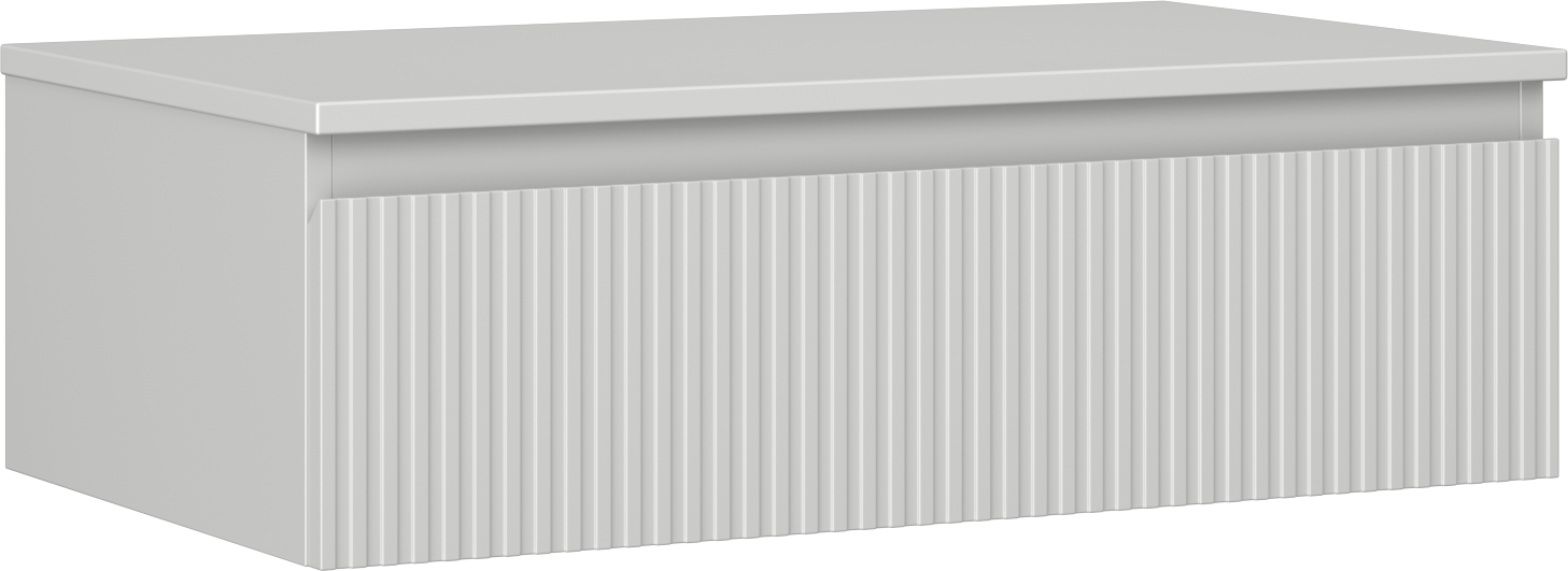 Mexen Rivel szafka łazienkowa podumywalkowa 80 cm z blatem, 1 szuflada, ryflowana , szara mat - 91A20-08023-1-BFC62