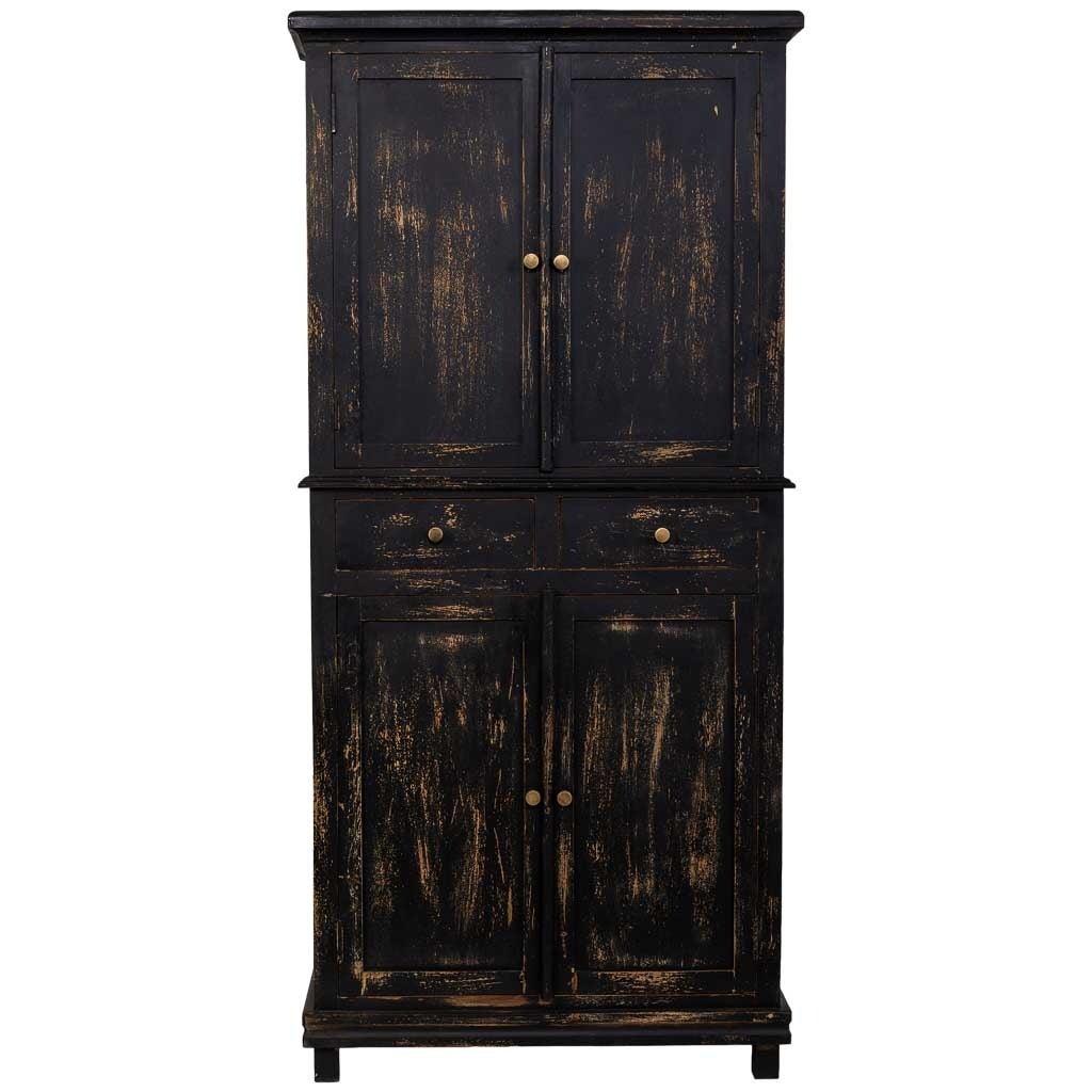 Armadio in legno nero fatto a mano 85x40x180h cm - 2