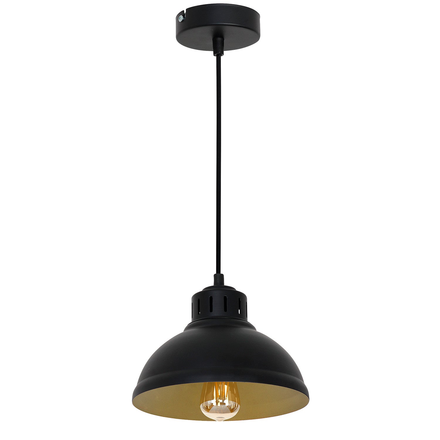 Lampa wisząca Sven czarny mat-złoty mat 1xE27x15W wym: 100 x 21 x 21 cm metal Luminex