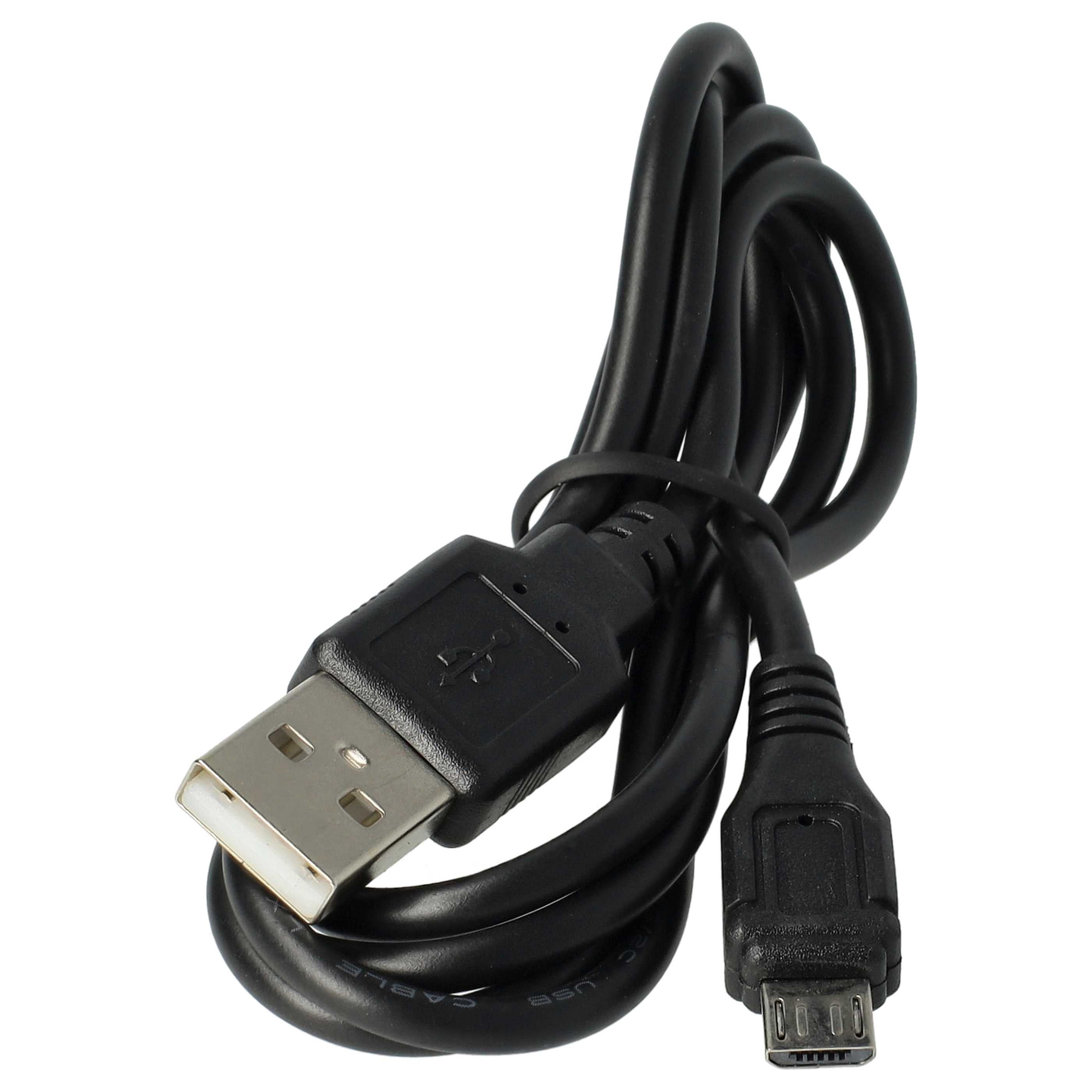 vhbw Câble USB/Micro USB, 1 m, noir, compatible avec Panasonic HC-V380, HC-V510, HC-V520, HC-V550, HC-V720 - 4