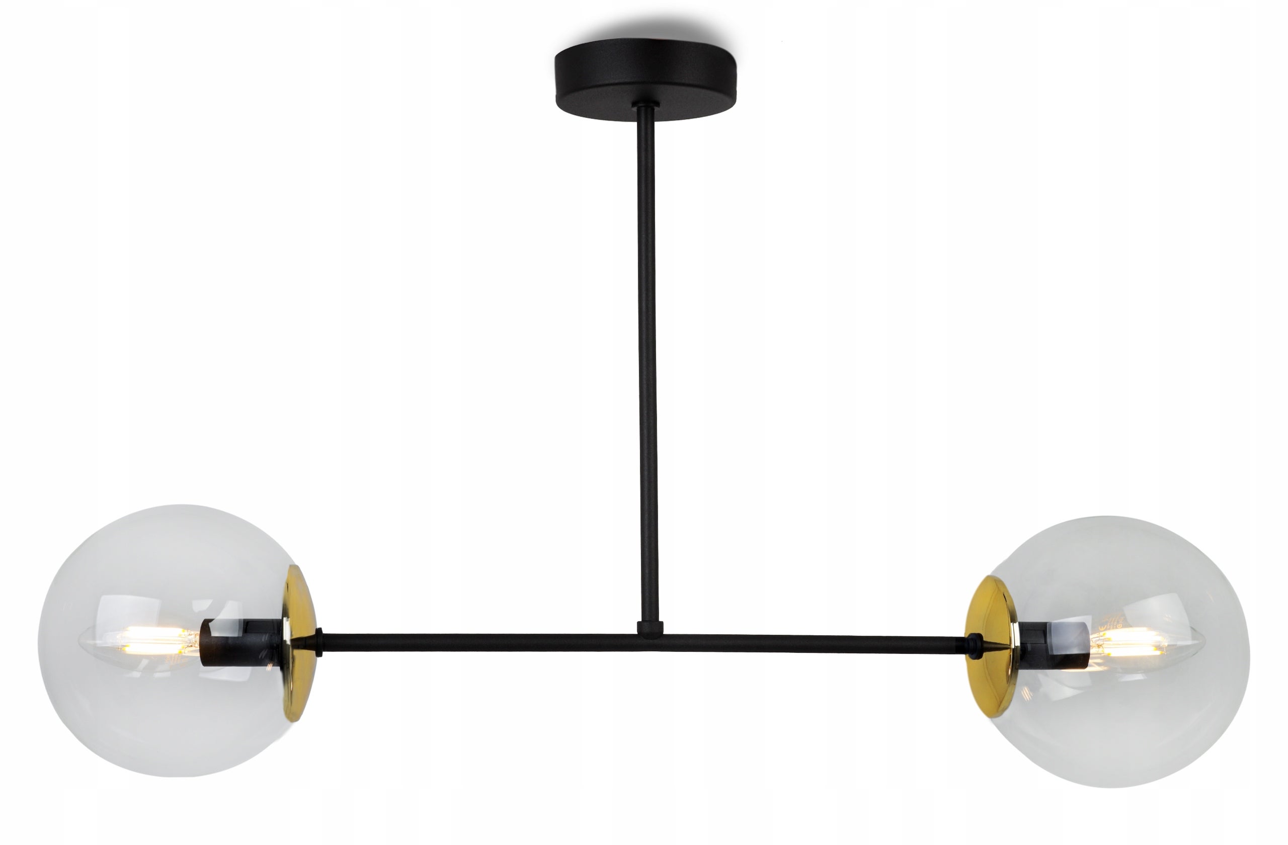 Lampa sufitowa wisząca Tuluza elegance 2xE27 abażur kule transparentne/złote Light Home LH