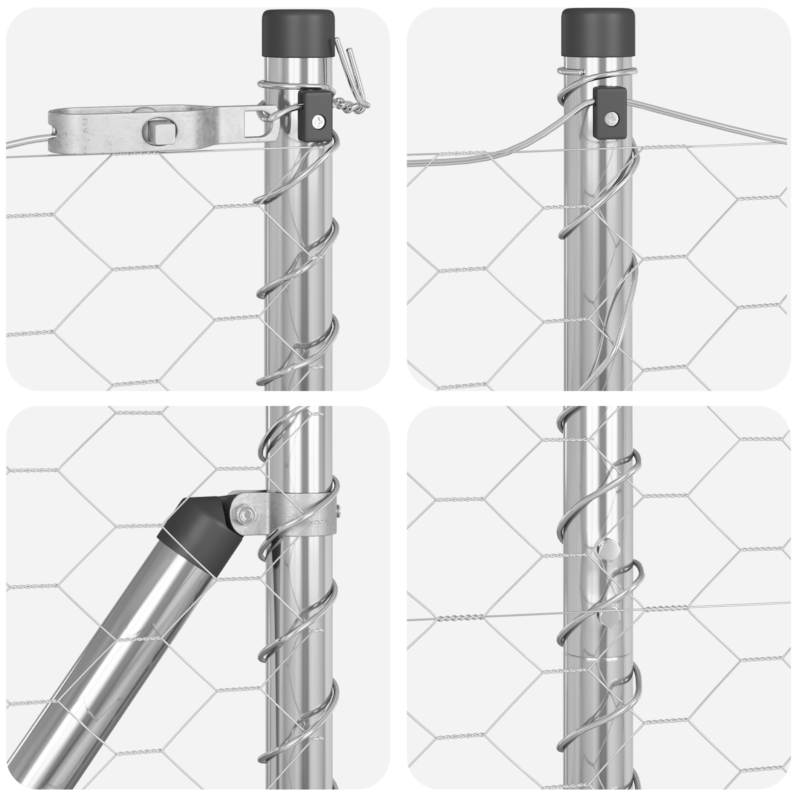 Słupek ogrodzeniowy. Srebrny 10 x 1,4 m (siatka 50 mm) Stal vidaXL