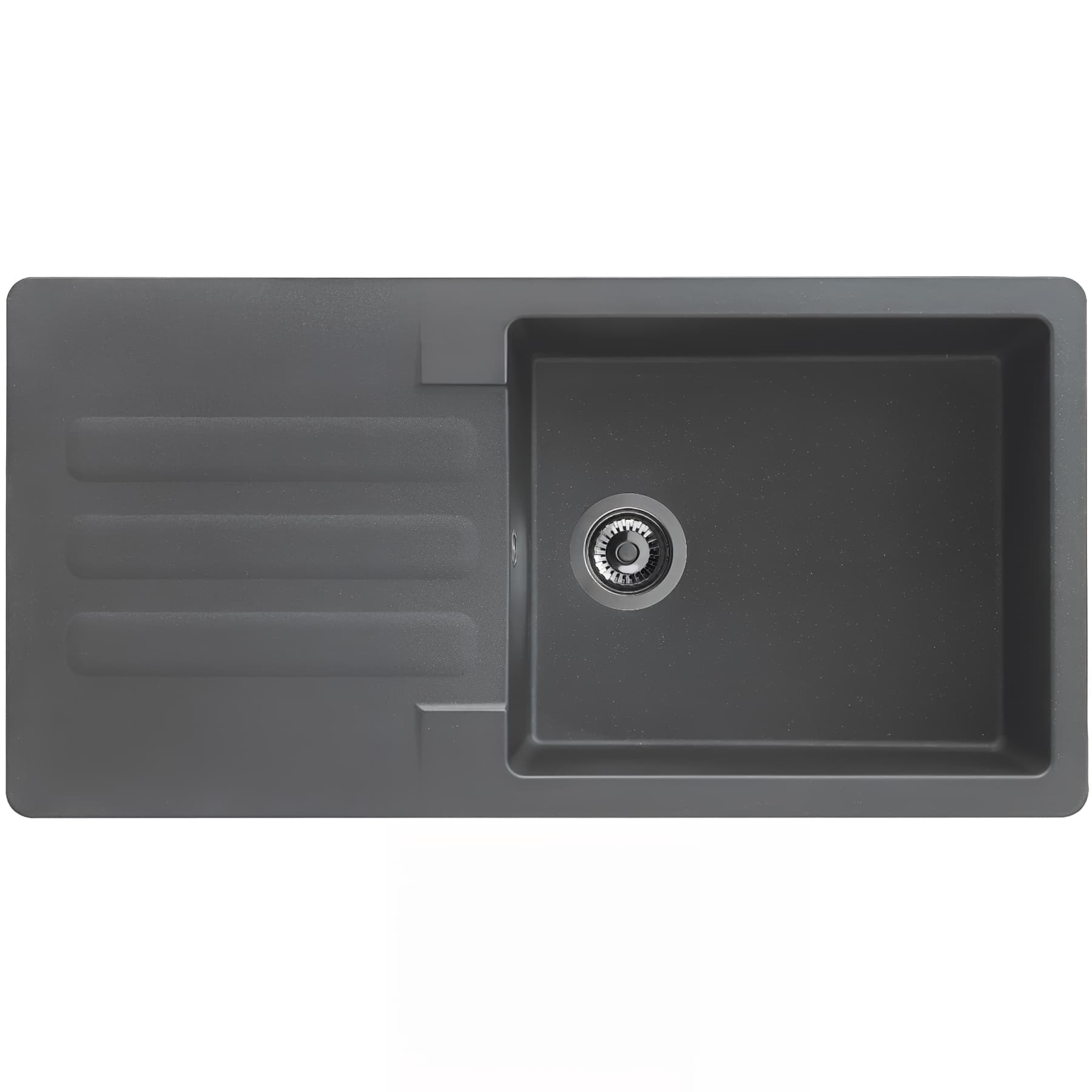Lisse Fregadero Reversible 1 Cubeta 1 Escurridor En Resina Negra Essebagno