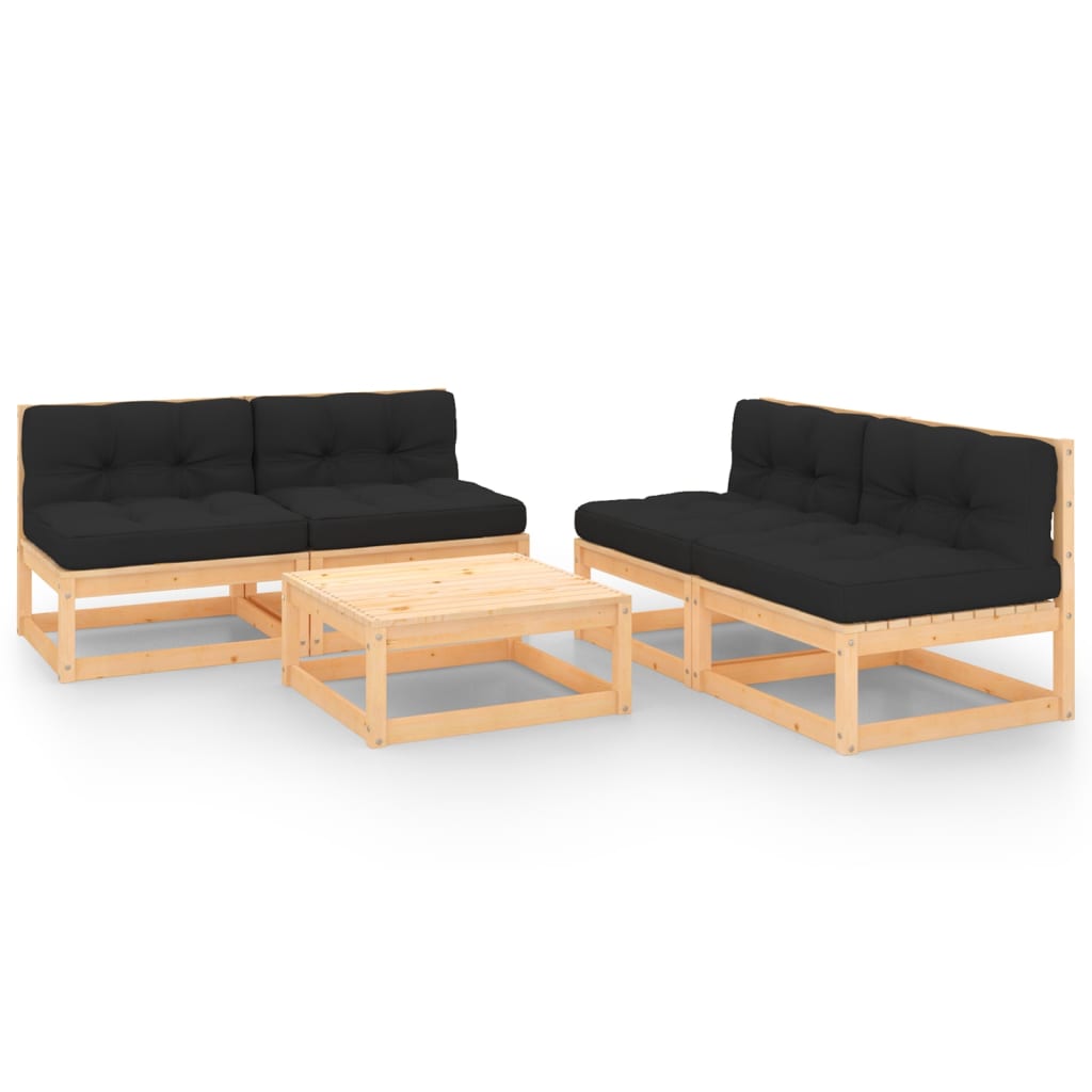 Set Divani Giardino 6 Pezzi VidaXL - Con Cuscini In Legno Massello Di Pino