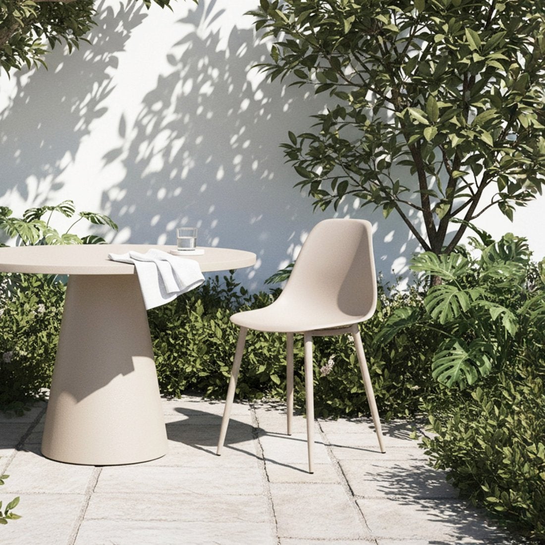 Chaise en polypropylène beige Nina - 4