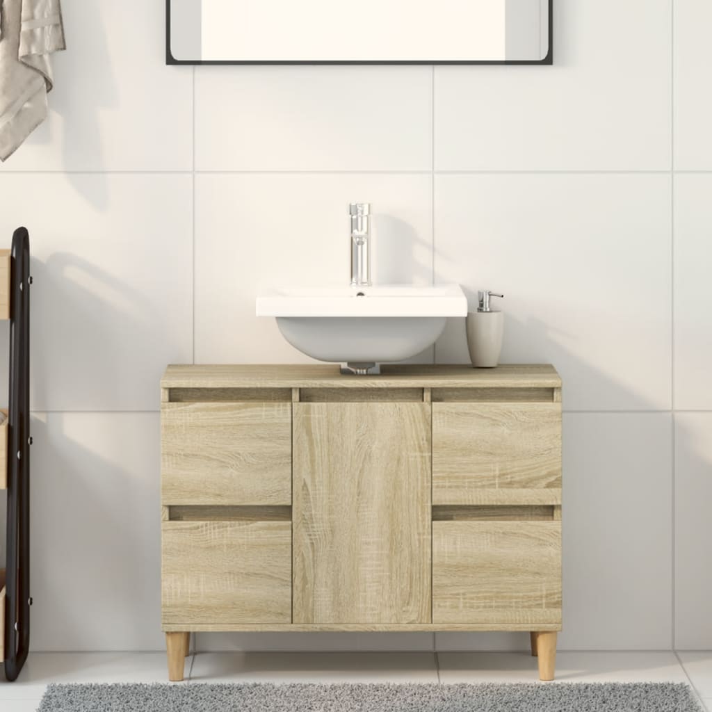 Фото - Трюмо VidaXL Szafka pod umywalkę, dąb sonoma, 80x33x60 cm 
