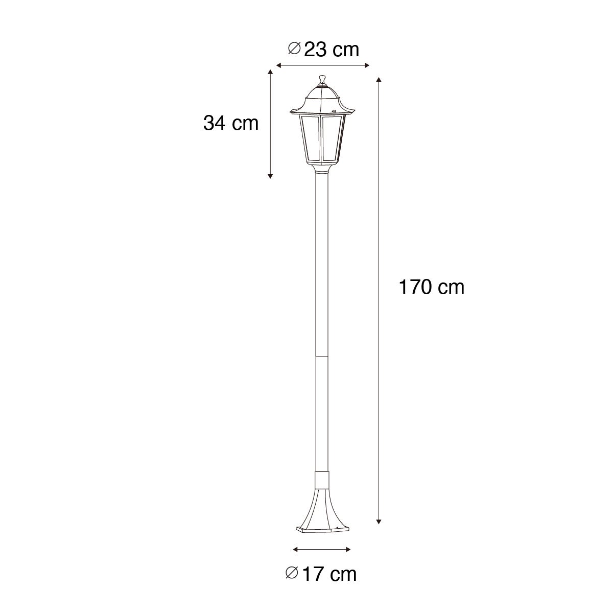 Qazqa classic-antique lanterne da esterno per giardino - New Orleans - verde, max. 60w, compatibile con lampadines LED, e27 - 3