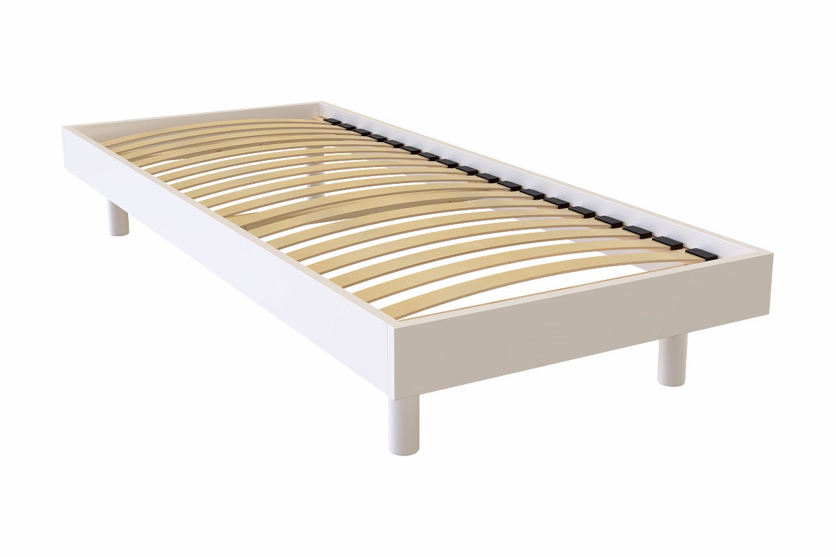 Sommier à Lattes Pin Massif 90x200 Ou 90x190 - Sommier Sur Rouleaux Pour Lit 1 Personne, Fabrication Française