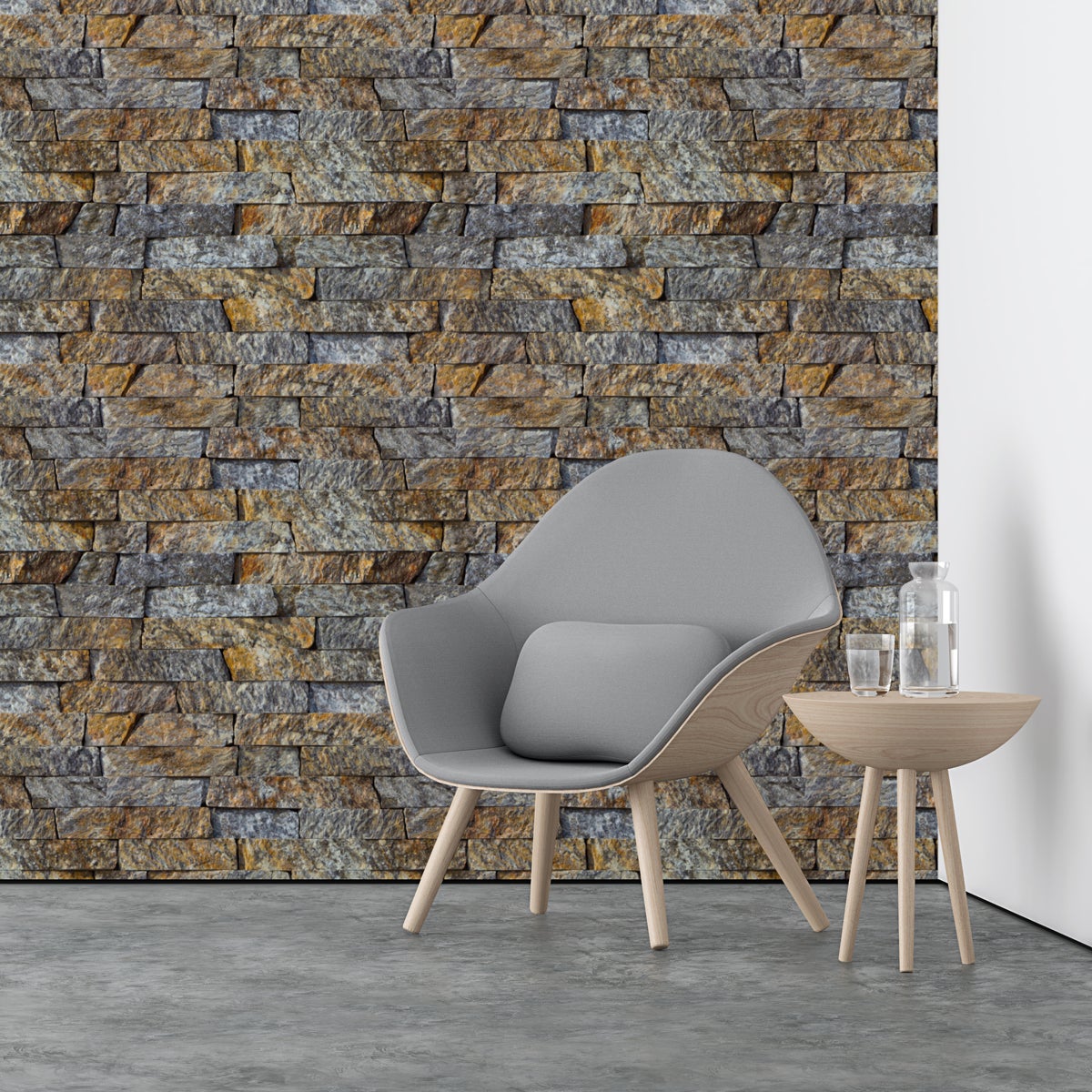 Vinilos material piedras del perigord - adhesivo de pared - revestimiento sticker mural decorativo - 60x60cm