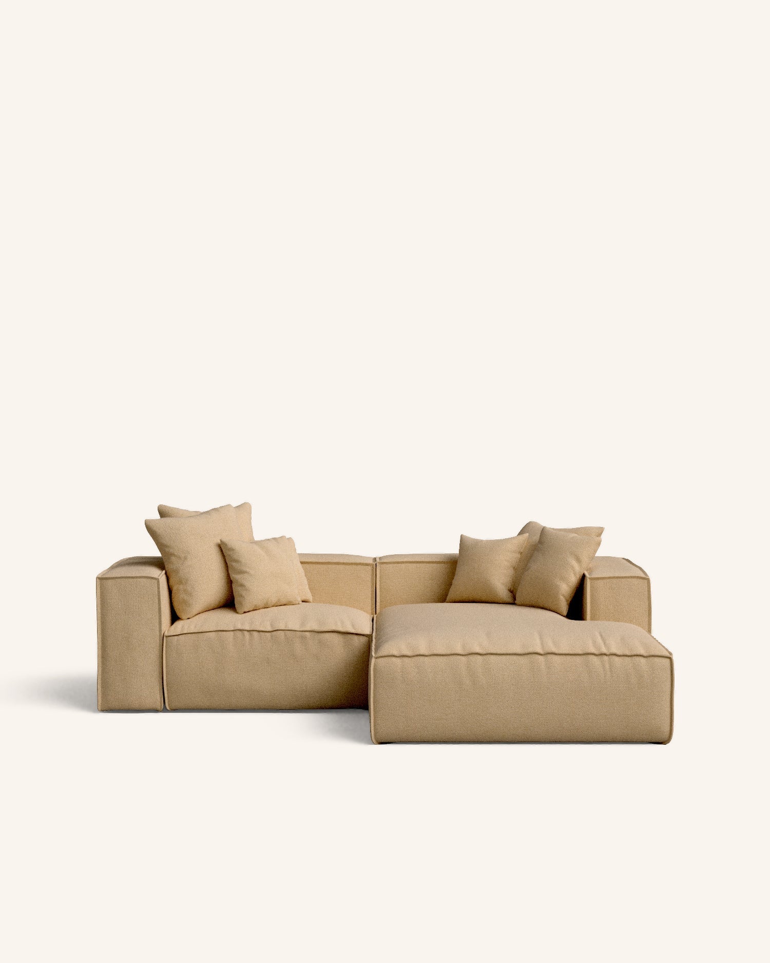 Enfia sofá chaise longue derecho marrón claro 264 x 190 cm hannun