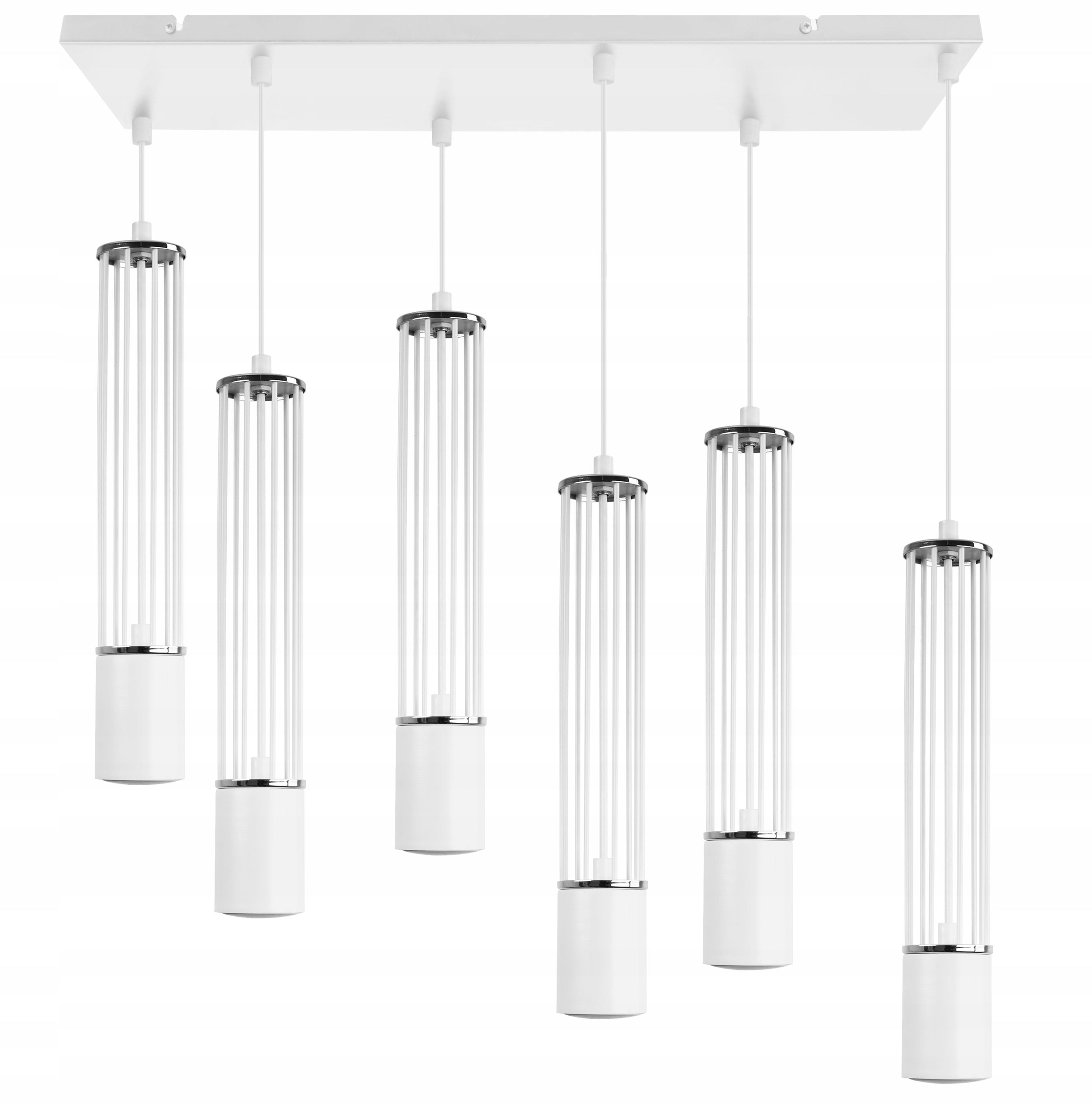 Lampa sufitowa wisząca Aria biała loft 6xGU10 klosz metal biały/srebrny Light Home LH
