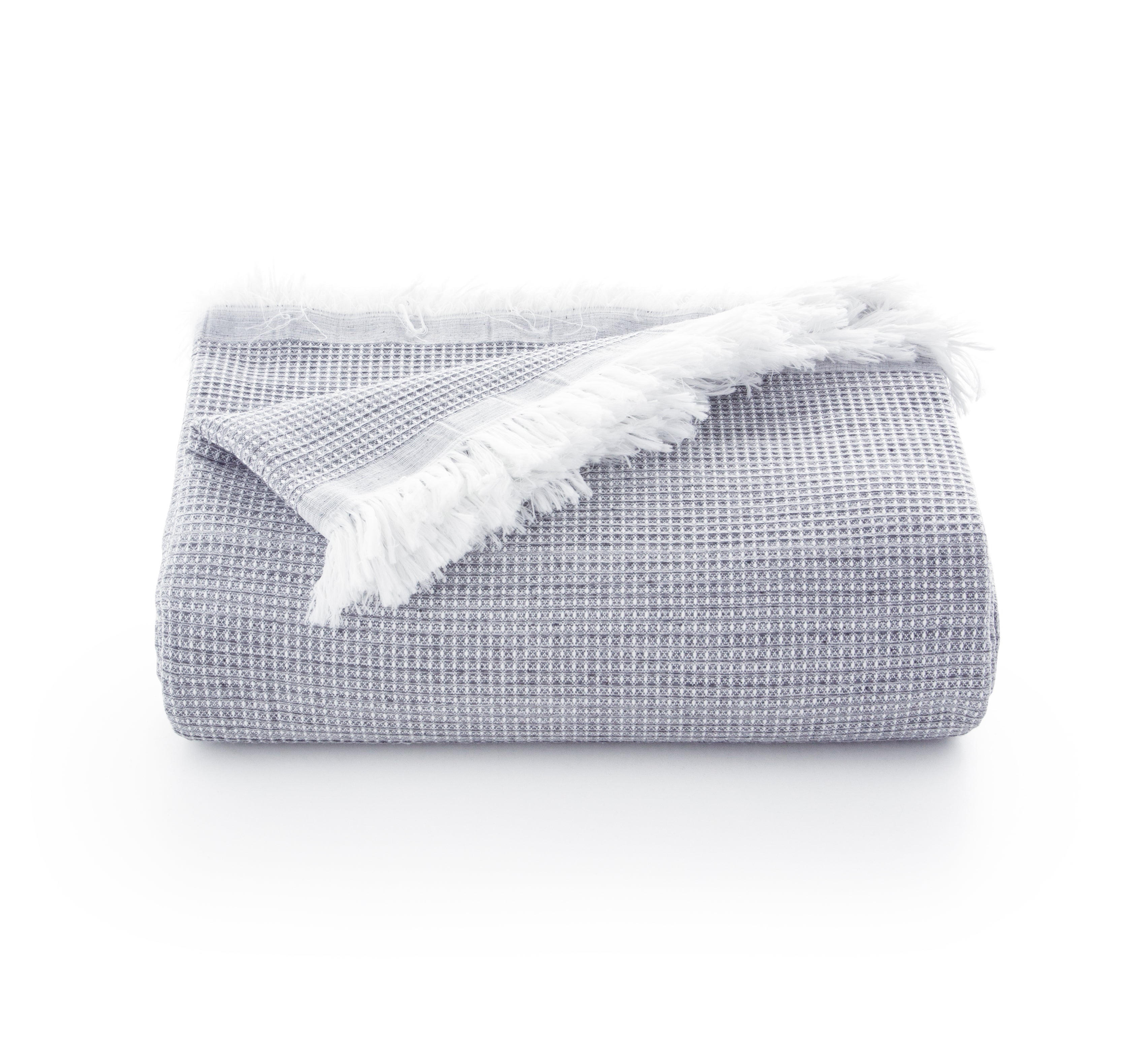 Copriletto multiuso per letto da 135/150 cm e divano. Plaid Foulard - Copridivano a 3 posti, morbido e traspirante, in cotone nido d'ape - 230 x 280 c