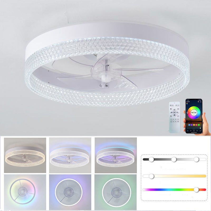 Ventilateur De Plafond Avec LED RGB - 47cm, 60W, 4200LM - Télécommande, 6 Vitesses, Timer - Pour Chambre, Salon, Bureau