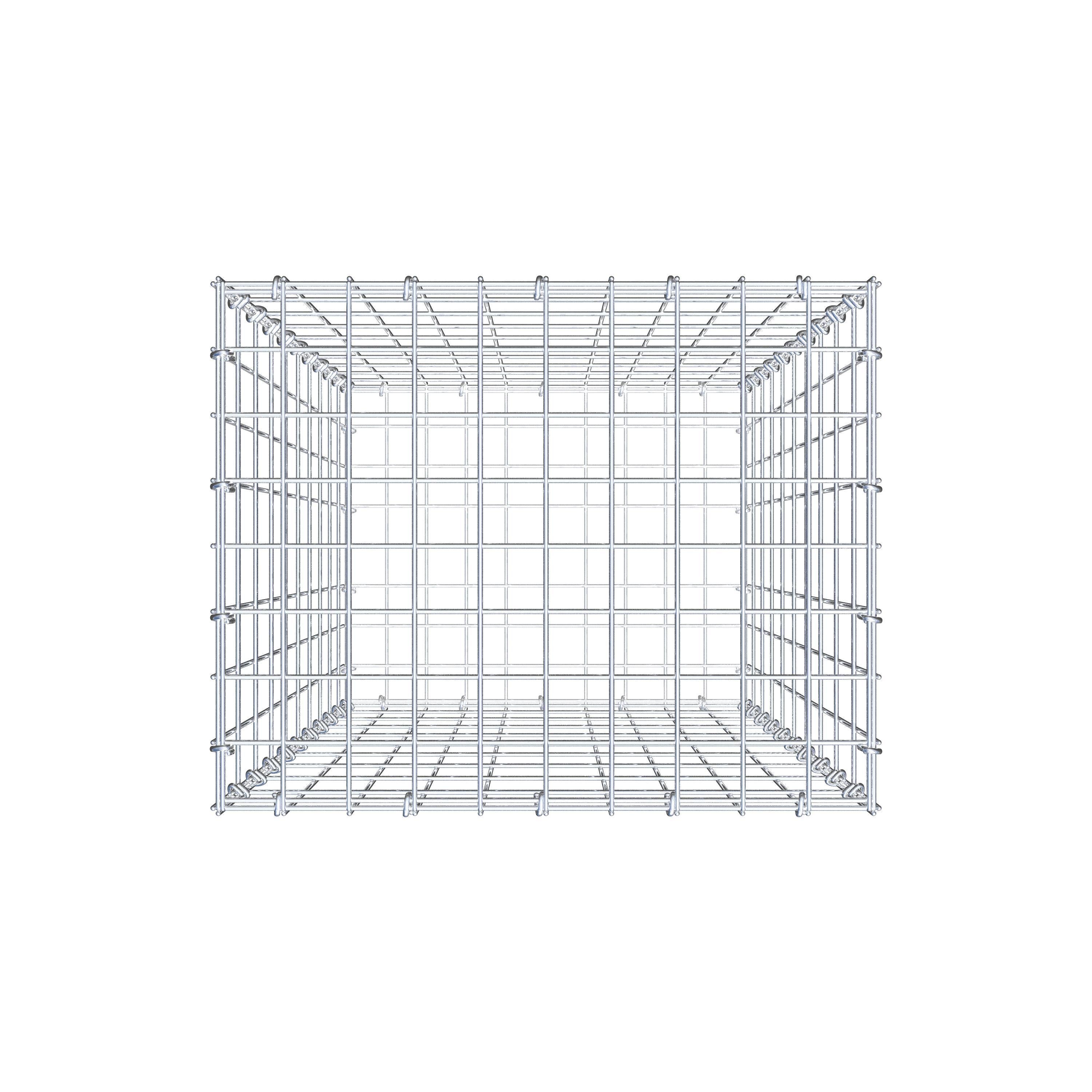 Gavión de acero galvanizado 100x50x40cm (LxAxP), malla 5 x 10cm, Anillo en C, jaula metálica para muro o jardín - 5