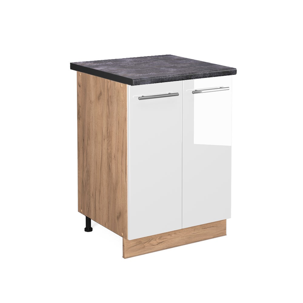 Vicco Szafki kuchenne Fame-Line, Biały wysoki połysk, 60 cm , BP Antracyt