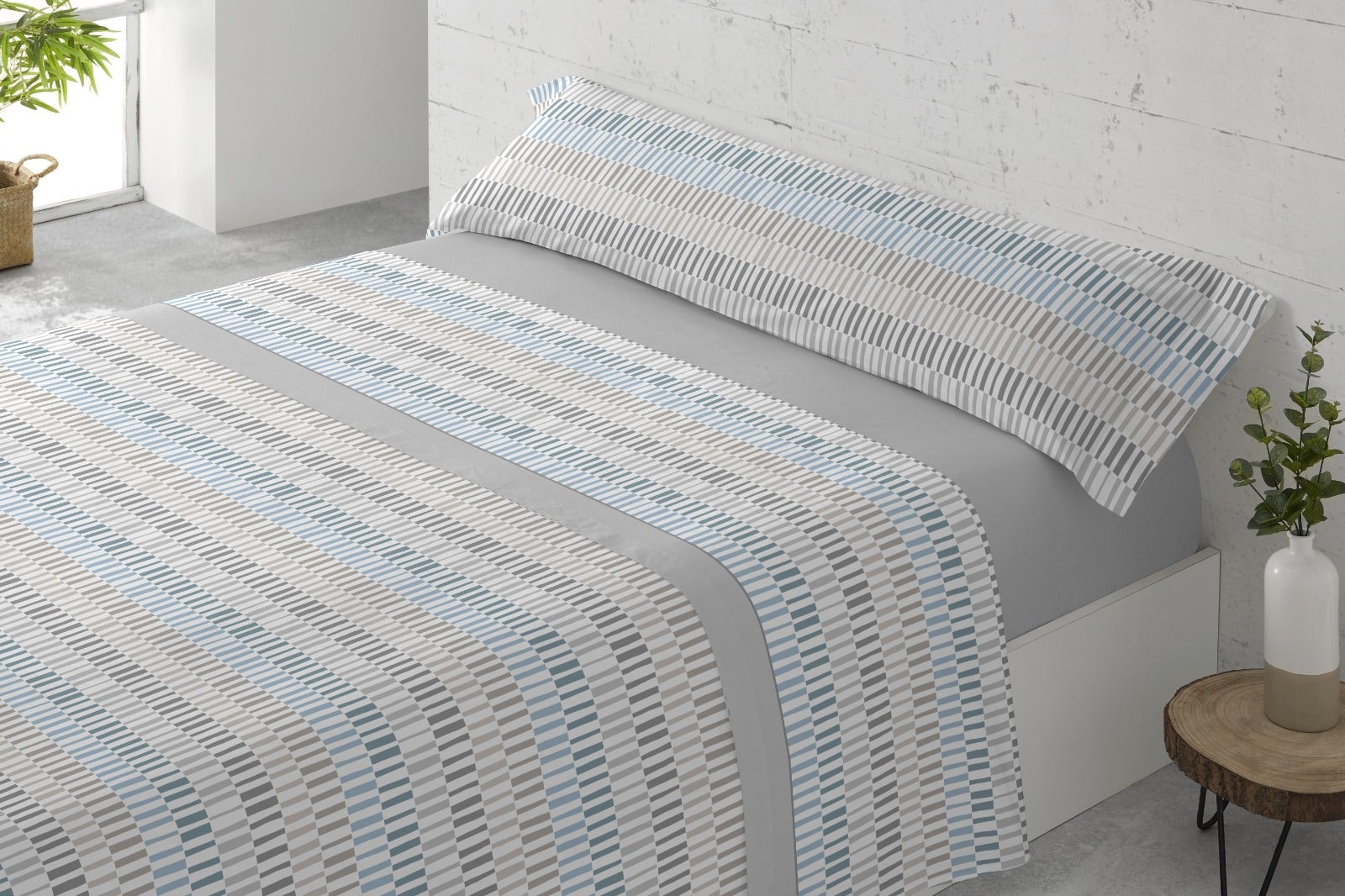 Juego de sábanas tres piezas cama de 90cm paly gris donegal collections