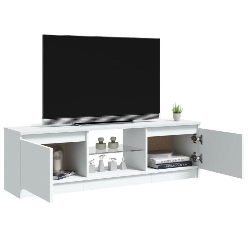 Meuble TV avec lumières LED Blanc 120x30x35,5 cm - 6