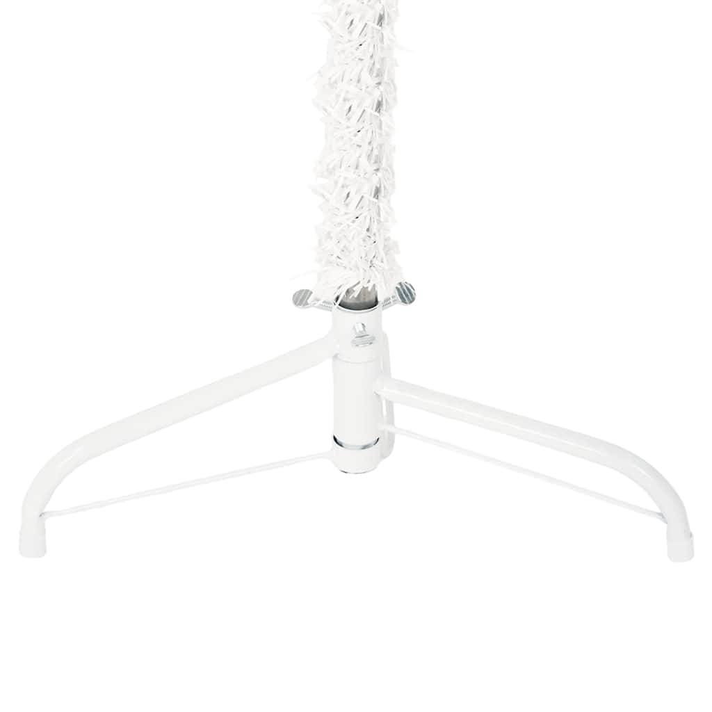 Meia árvore de Natal artificial com suporte branco 120 cm - COMFORTXL - 5