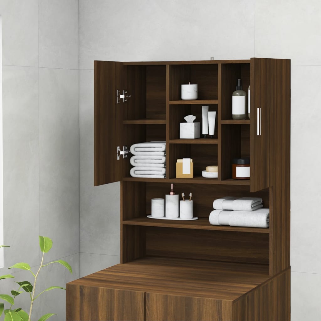 Maison Exclusive - Armario para lavadora color roble marrón 70,5x25,5x90 cm - 3