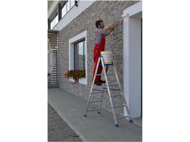 DURHAND Scala Pieghevole 5 In 1 In Alluminio - 370 Cm, Portata 150 Kg Per Interni Ed Esterni