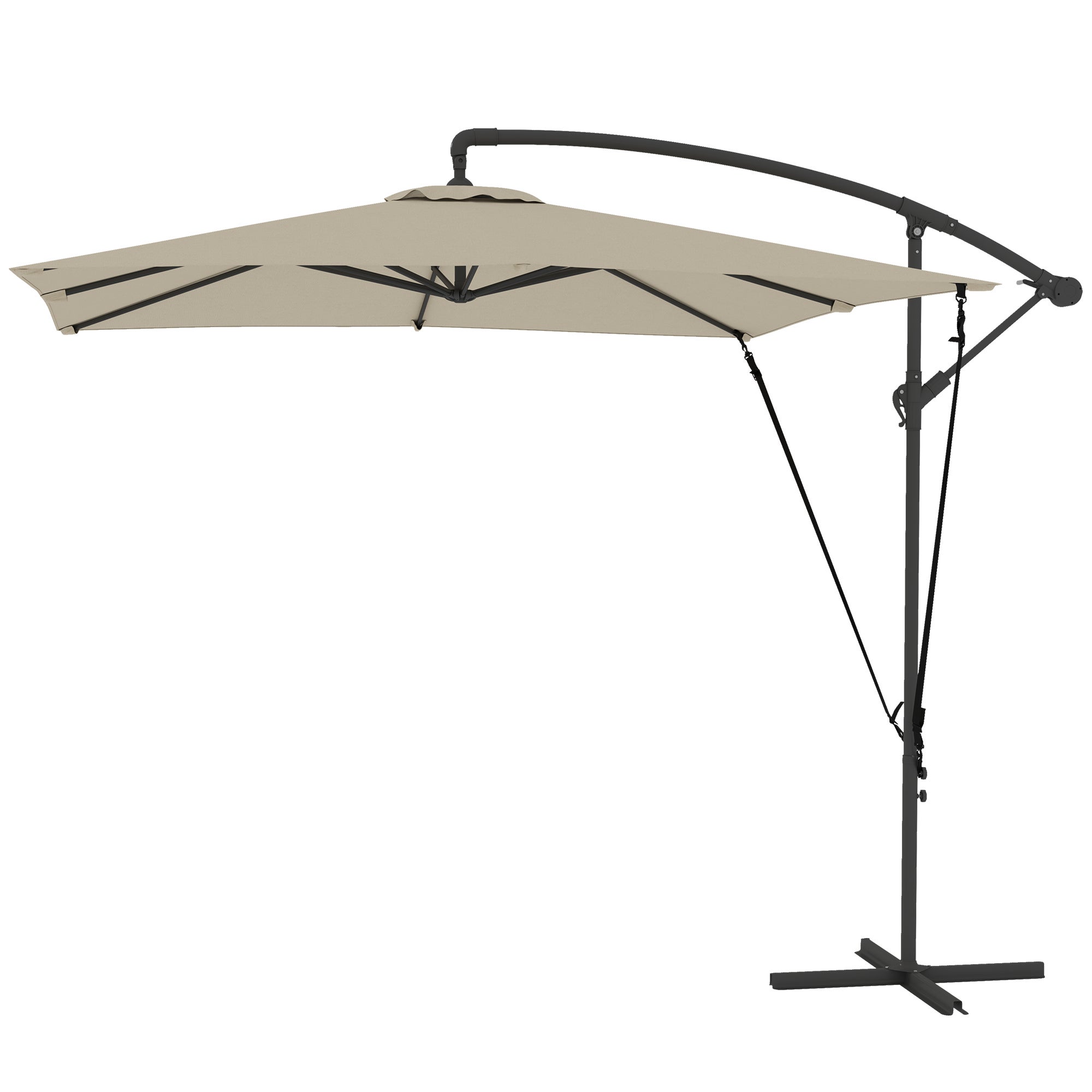Outsunny Umbrelă de Grădină Suspendată 2.47x2.47 m, Bej | Aosom Romania