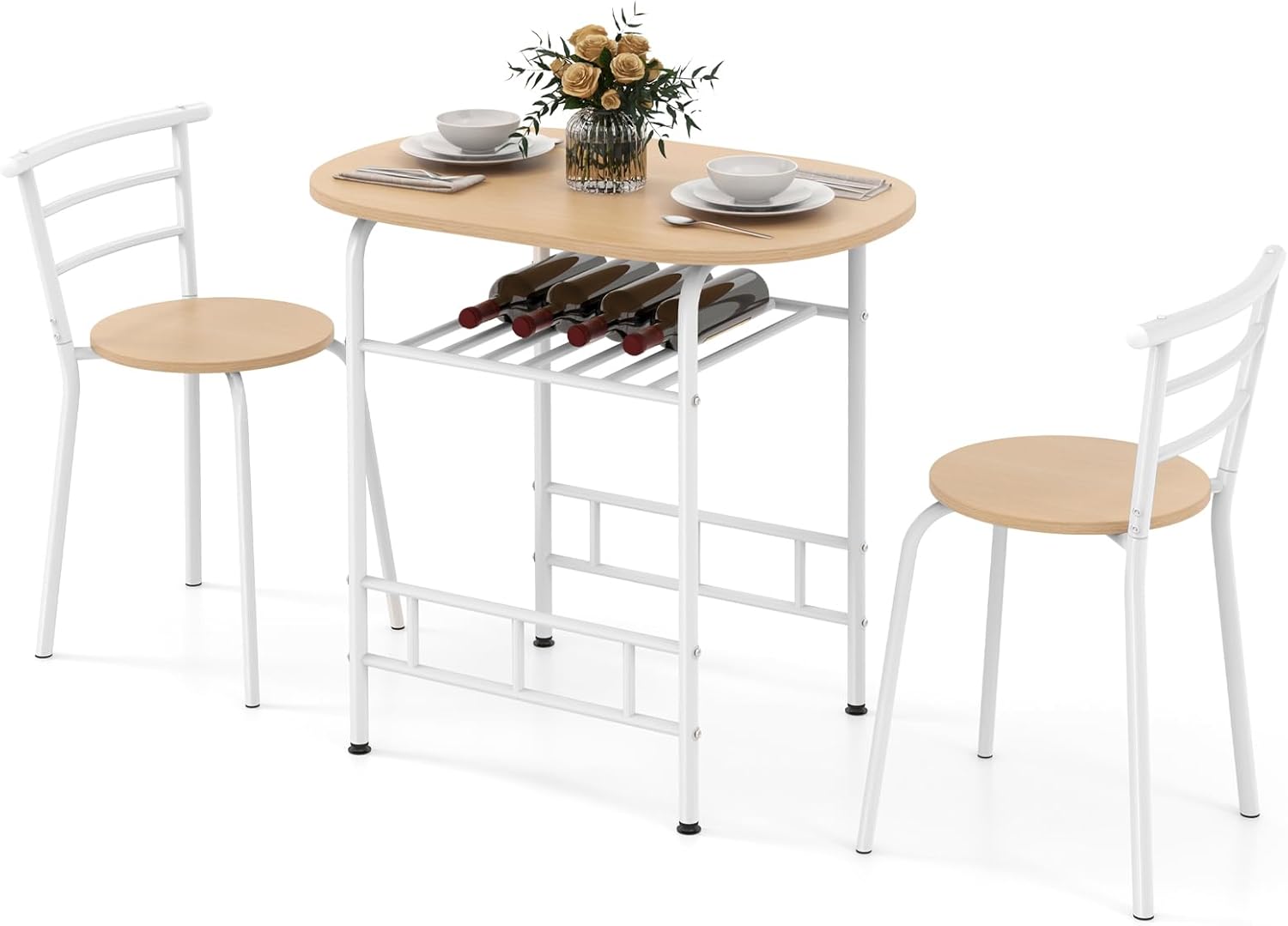 COSTWAY Table Pliante Ronde Extensible Cuisine - Table à Manger Pour 2-4 Personnes Avec Roulettes, 2 Étagères & Rallonges, Gain De Place, 42-100x100x80cm (Noir)