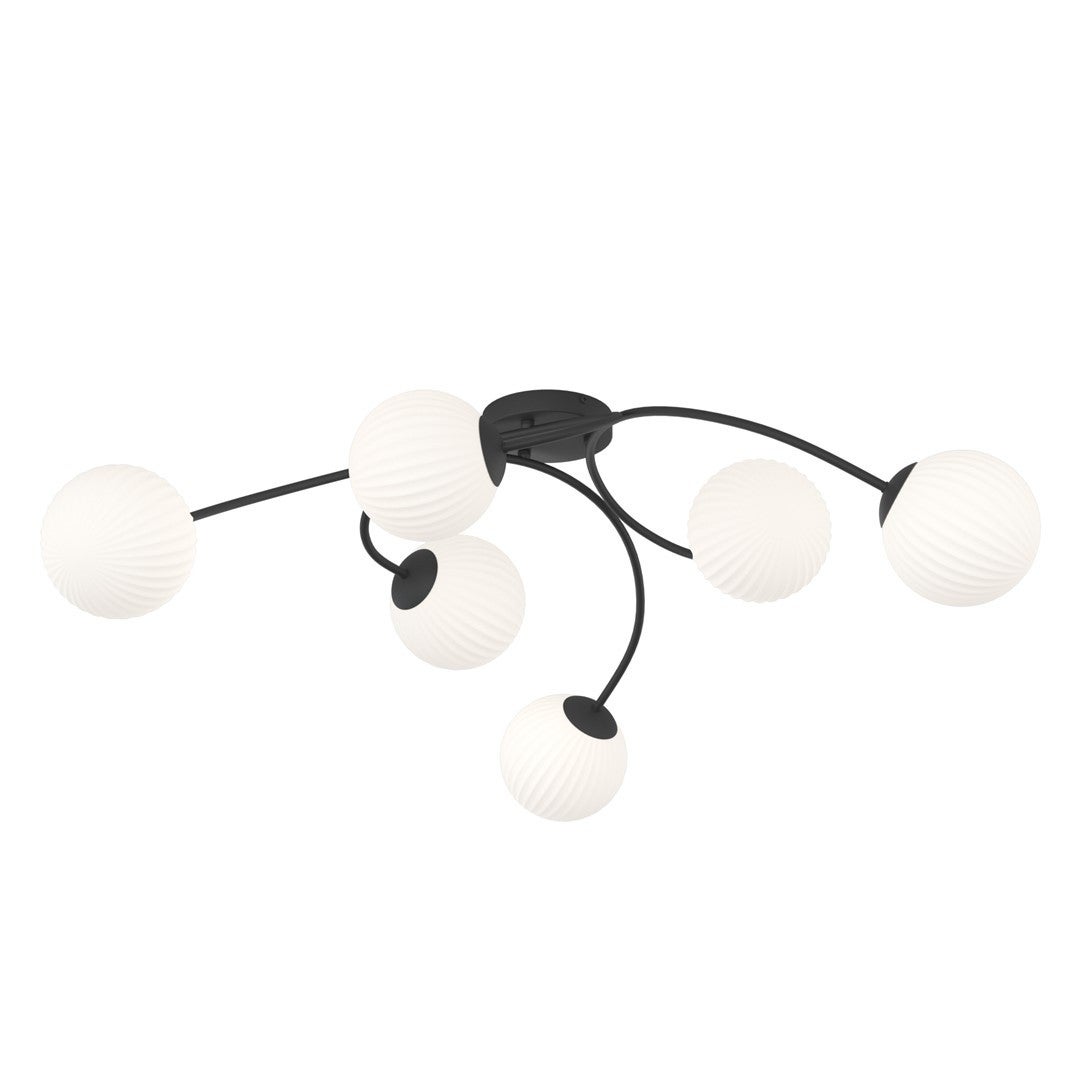 Lampa wisząca VIBRA czarno-biała 6xE14x15W metal wym:31x97x97cm IP20 Emibig