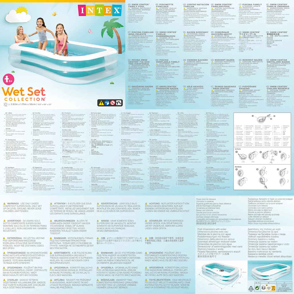 Piscine rectangulaire Family 262x175cm blanc - Intex - 9
