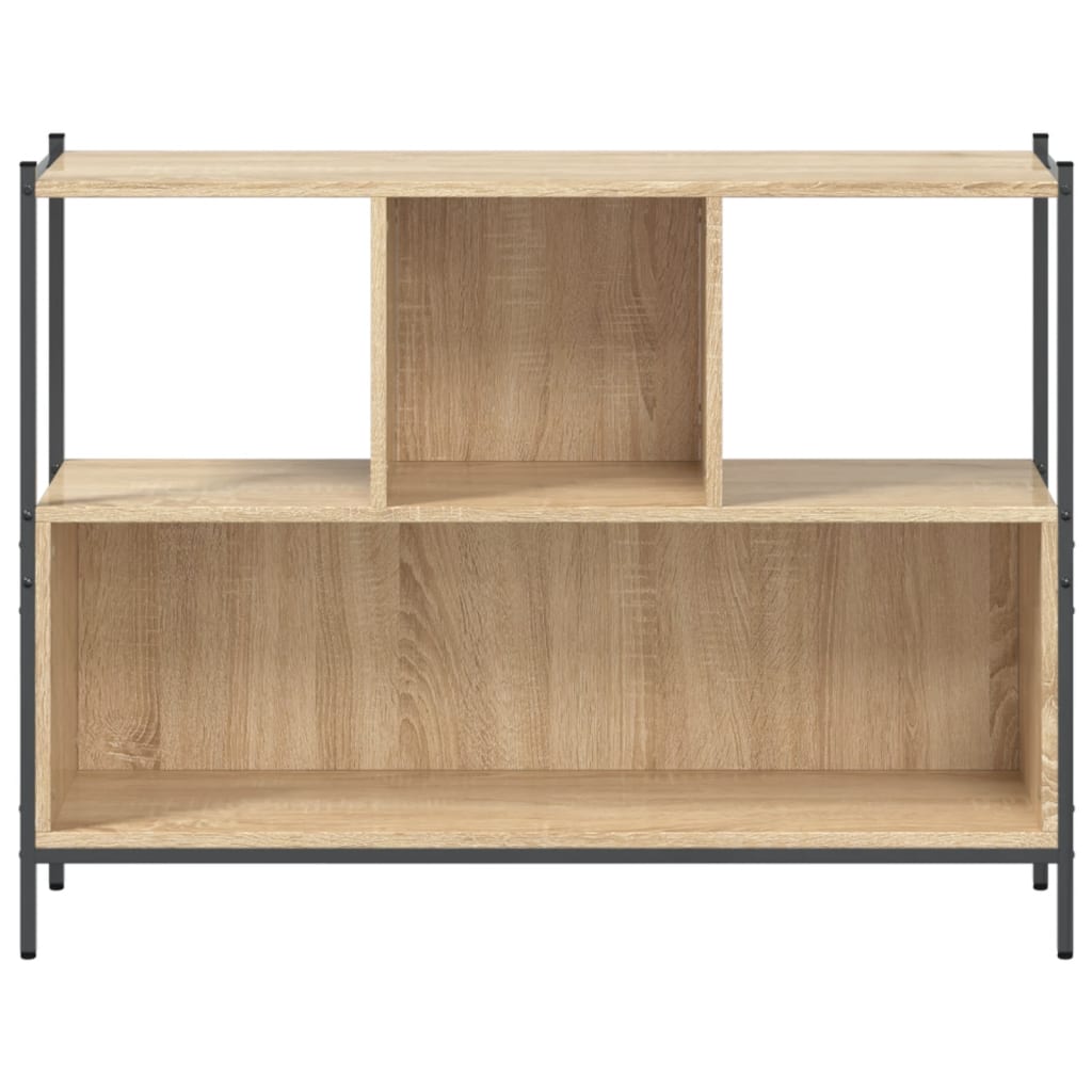VidaXL Libreria Grigio Sonoma 102x28x77,5 Cm - In Legno Multistrato E Acciaio, 5 Ripiani, Carico Max 20 Kg Per Ripiano, Fissaggio A Parete Incluso