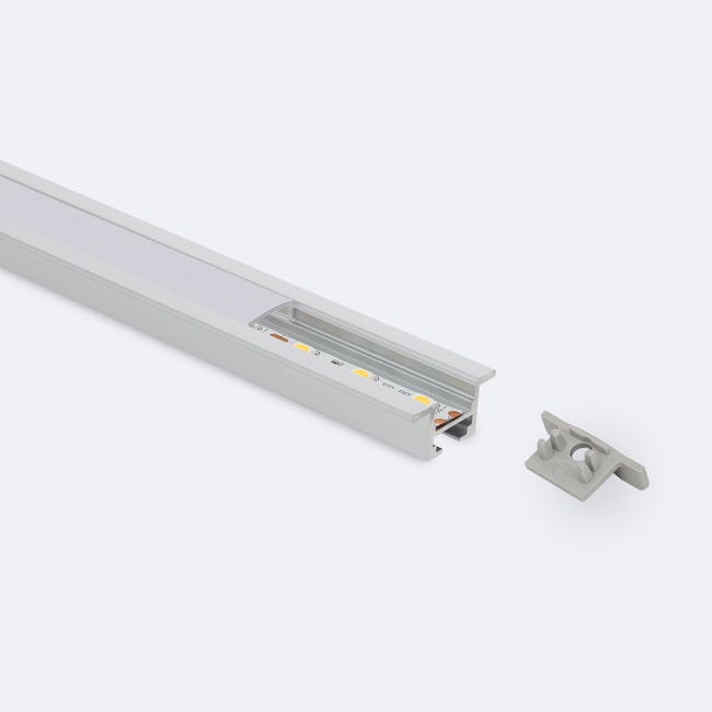 Profilé Aluminium Encastré avec Clips pour Rubans LED jusqu'à 12 mm ...