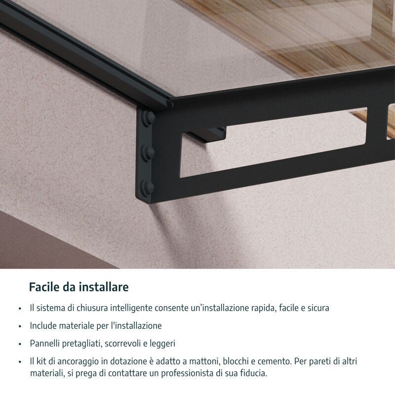 Canopia Marquise de porte Bremen 150 x 93.5 cm Gris - 8