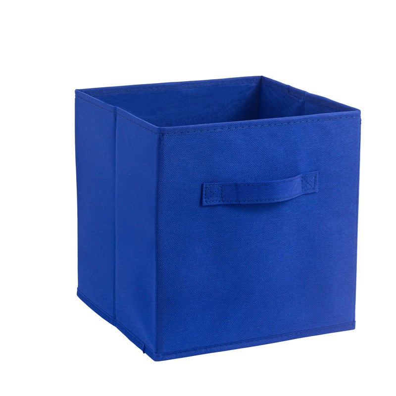 Składane niebieskie pudełko materiałowe do przechowywania, 30 cm szerokości x 30 cm długości x 30 cm wysokości, bez pokrywy, typu szufladowego, 1 sztu