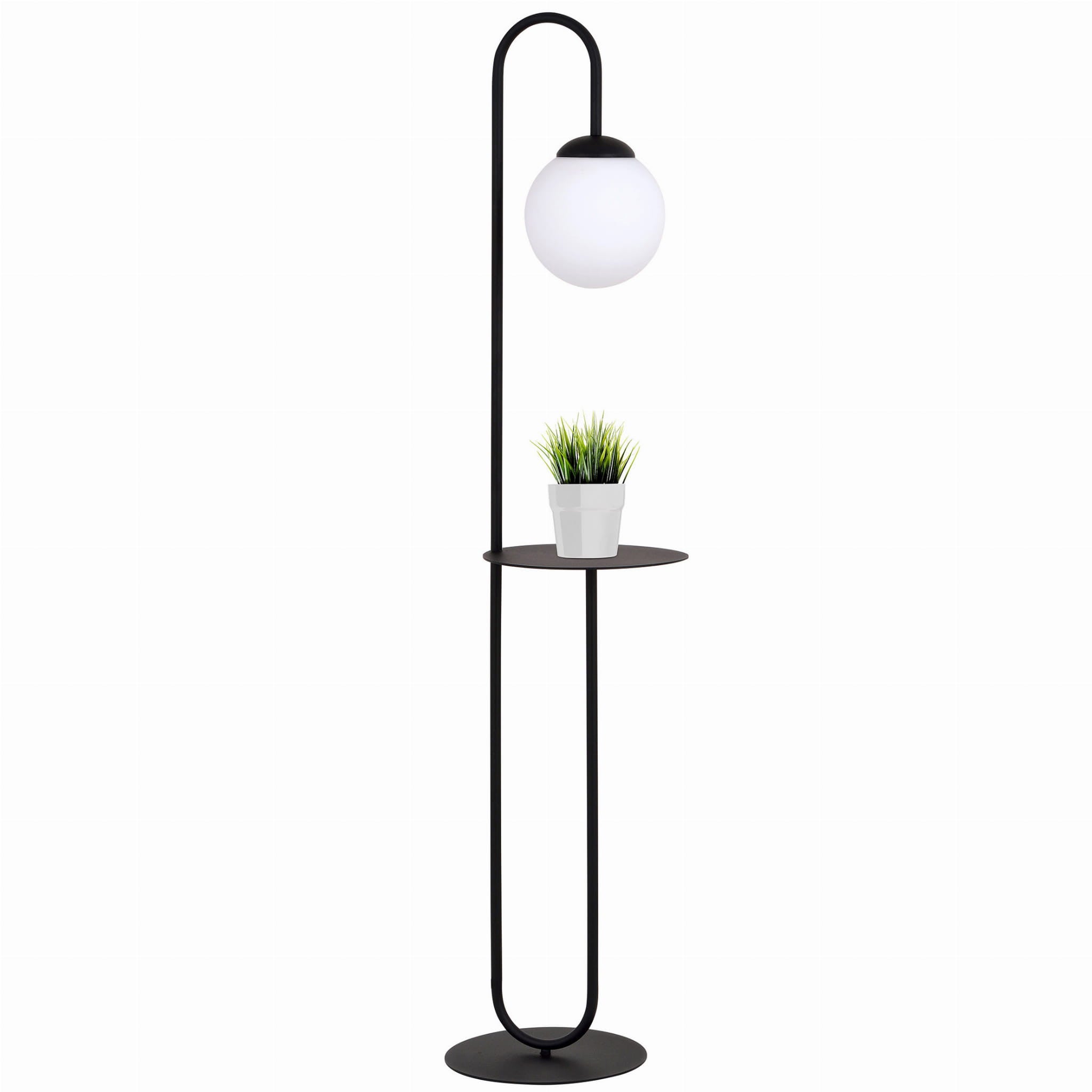 Lampa podłogowa stojąca Bari czarno-biała 1xE14x10W wym: 150 x 30 x 30 cm szkło Emibig