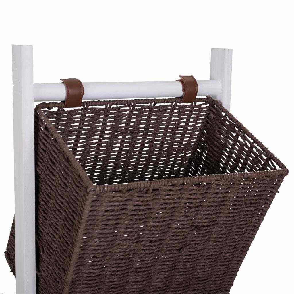 Porte-revues avec support en bois et trois paniers 37x27x115h - 3