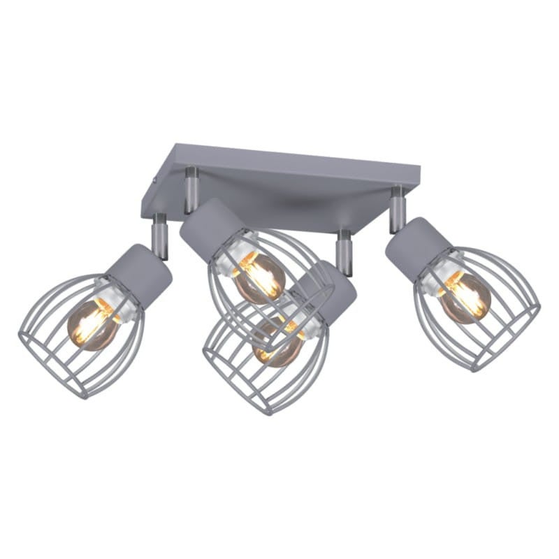 Lampa sufitowa wisząca Mika szara 4xE27x60W wym: 21 x 26 x 26 cm metal Kaja