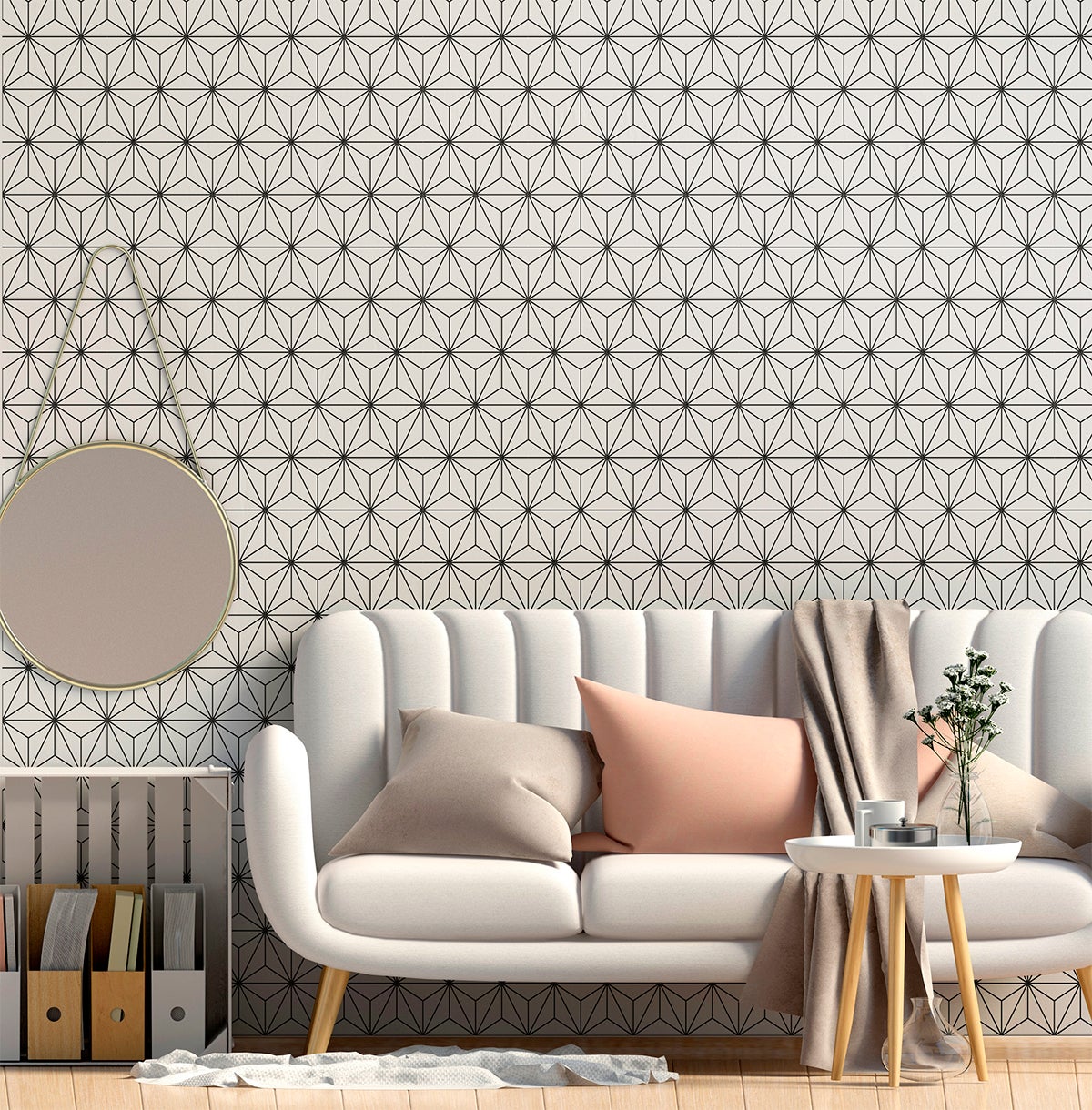 Adesivo carta da parati scandinava alric - Sticker adesivo - adesivi murali - 50x50cm - 5