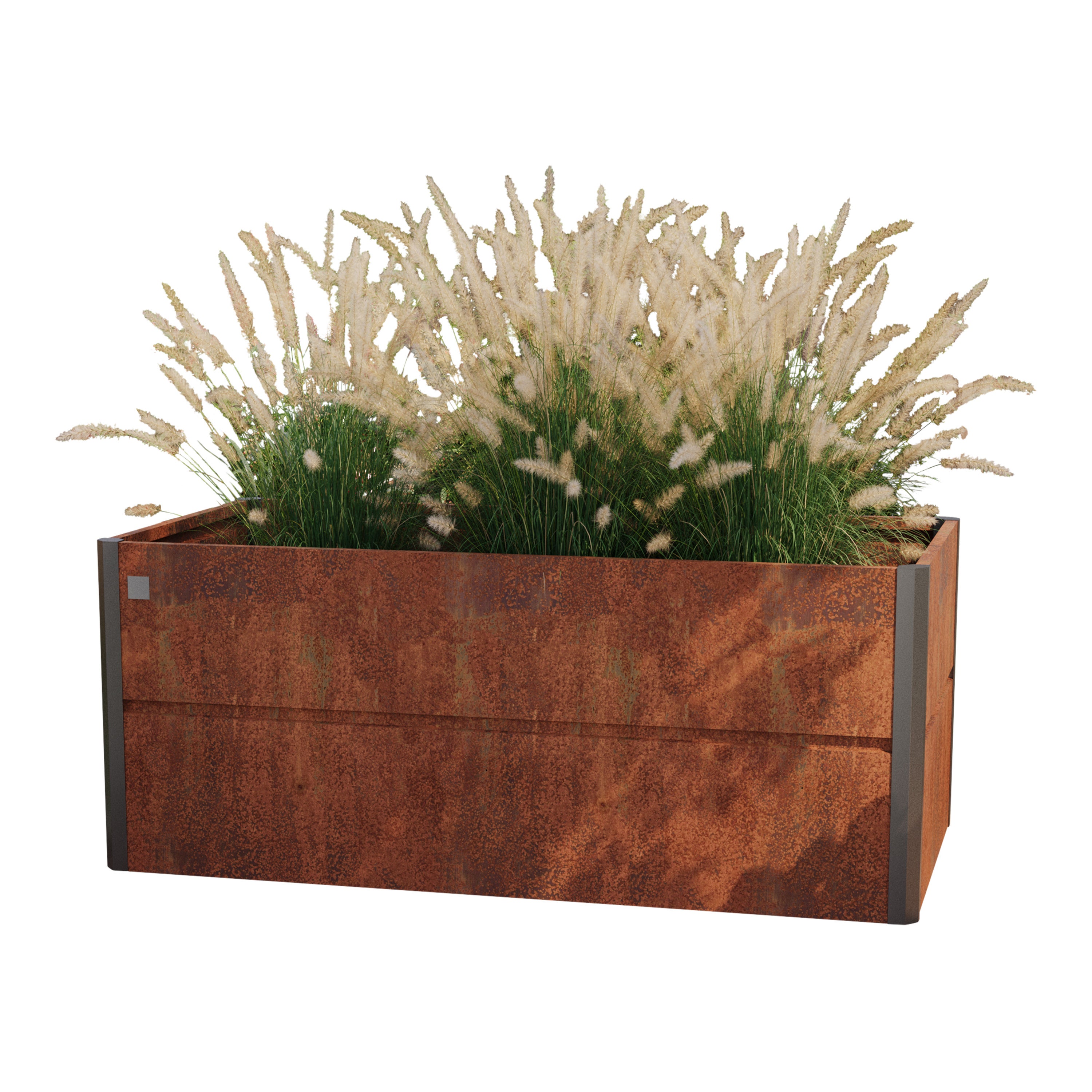 200 x 100 x 77 cm Grzadka podwyzszona, stal corten, Optyka rdzy