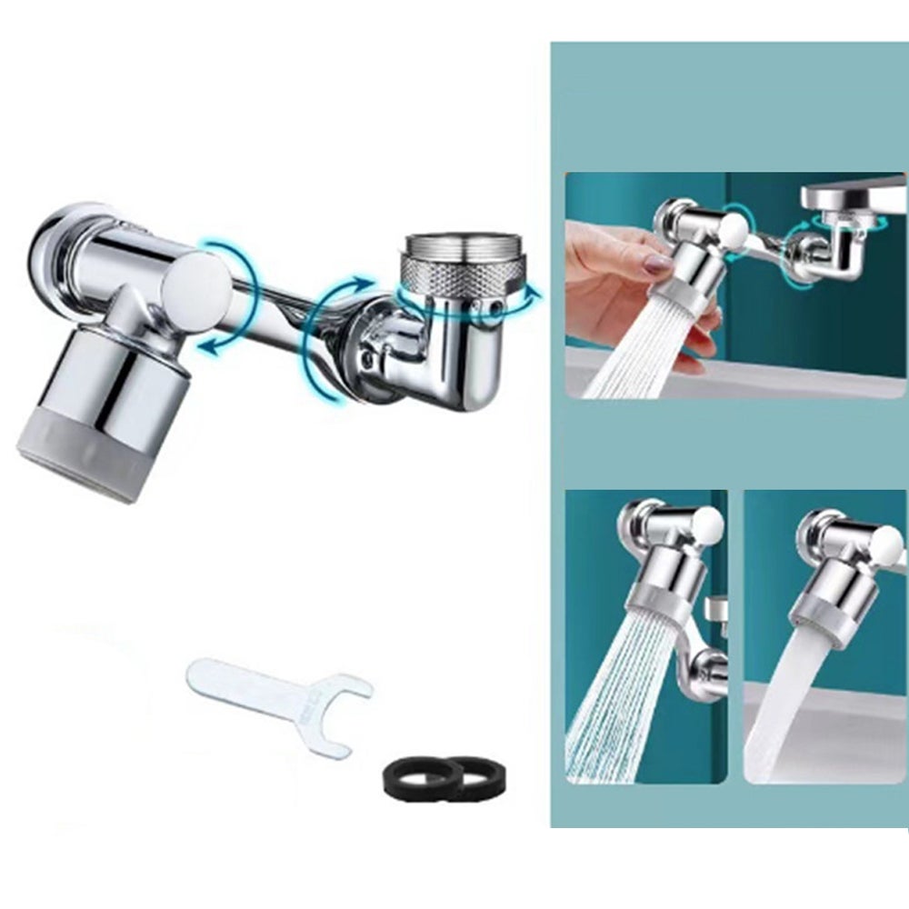 Obrotowy kran przedłużający 1080°, wielofunkcyjny kran z regulowanym przepływem, obrotowy kran przedłużający z perlatorem 2-trybowym, kran adapterowy