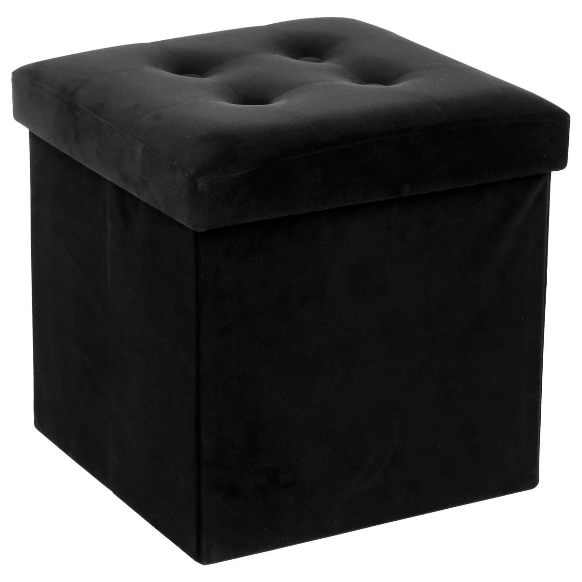 Pouf Atmosphera Pouf pliant en velours gris foncé Tess