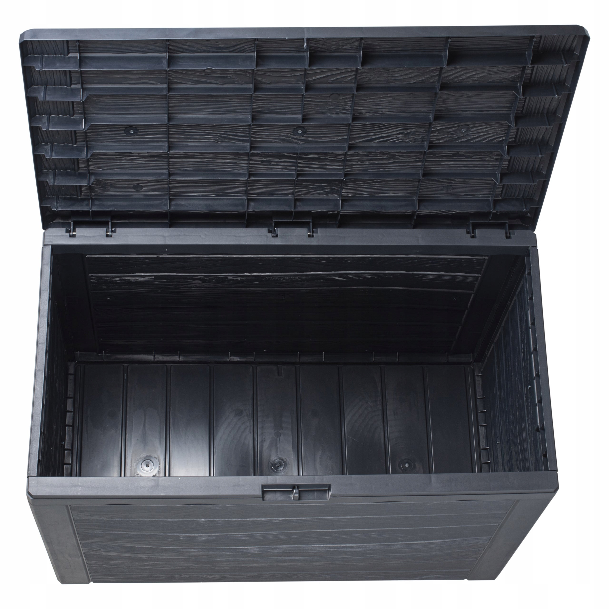 PROSPERPLAST Baul de jardin 190 litros Prosperplast Woodebox de plastico en color antracita 78 x 43,3 x 55 cm - 9