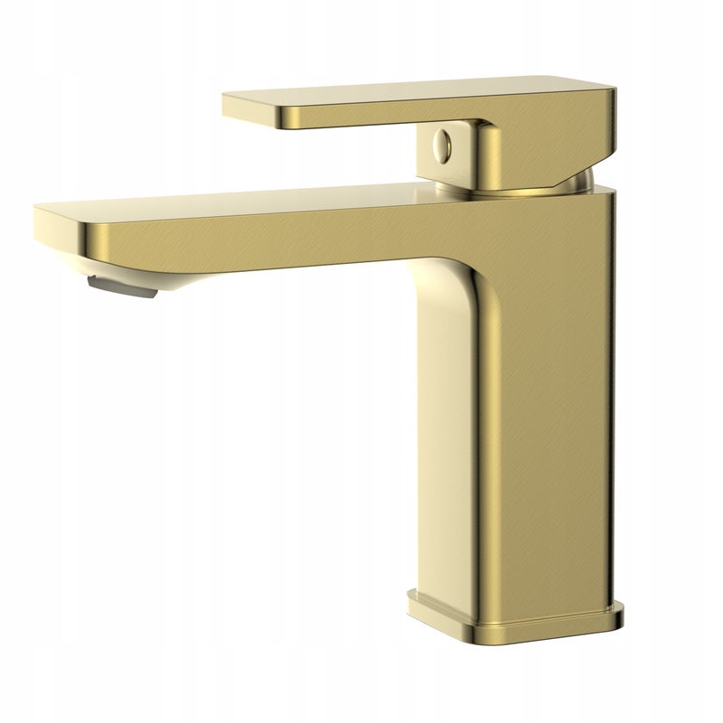 Bateria umywalkowa niska Durasan Montana złoty szczotkowany z korkiem clik-clak 1 szt.