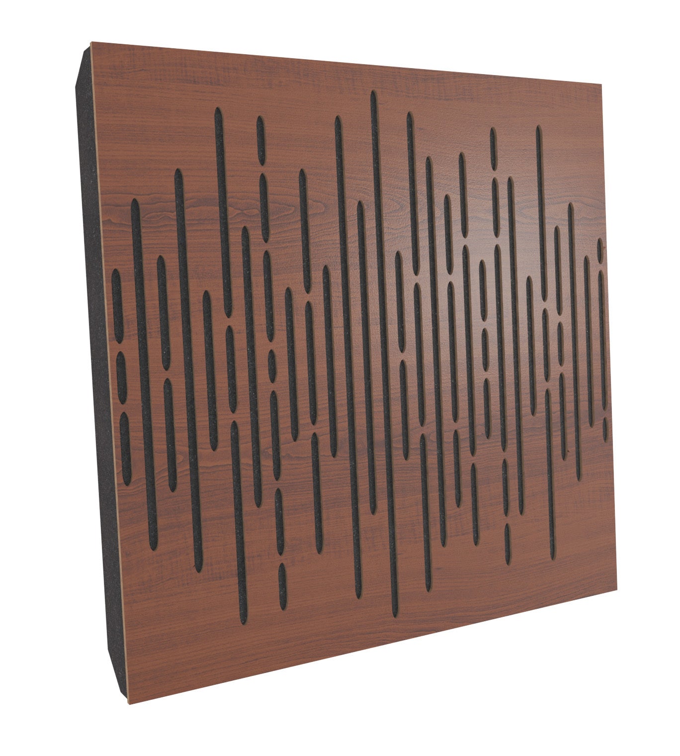 Lot de 4 Panneaux acoustiques insonorisants WAVE 50x50x5 cm - 1 m² surf.totale - MDF perforé laminé et mousse acoustique - Noix - 2