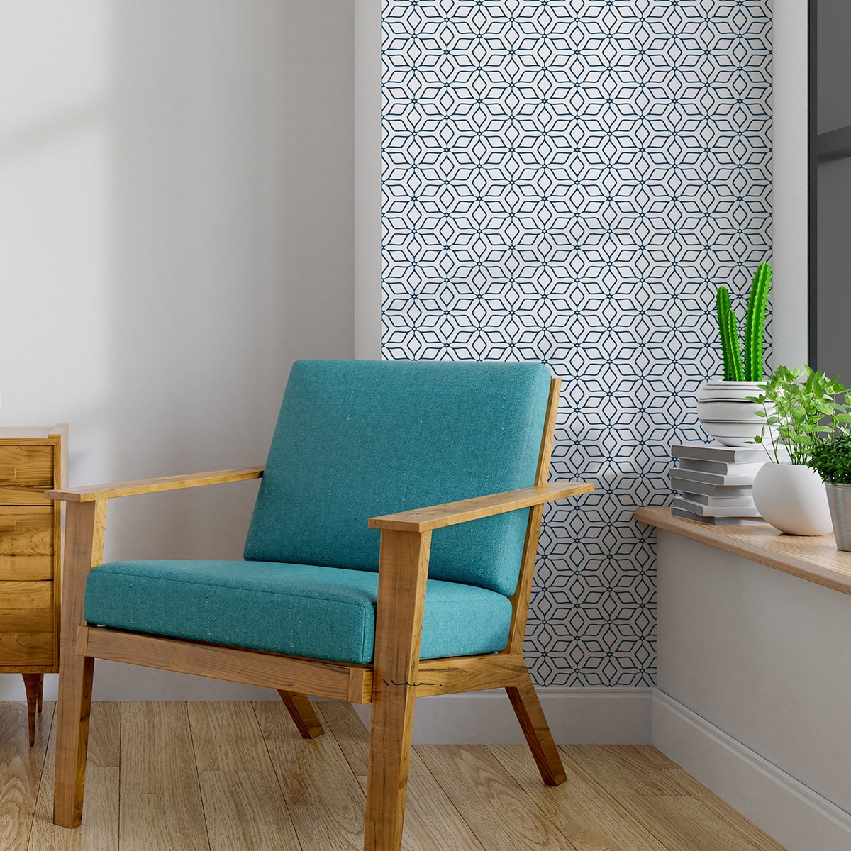 Adesivo carta da parati scandinava nelio - Sticker adesivo - adesivi murali - 30x30cm - 5