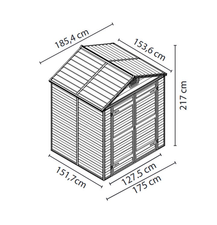 Abris de jardin Skylight 6, Long 1m53 - 6
